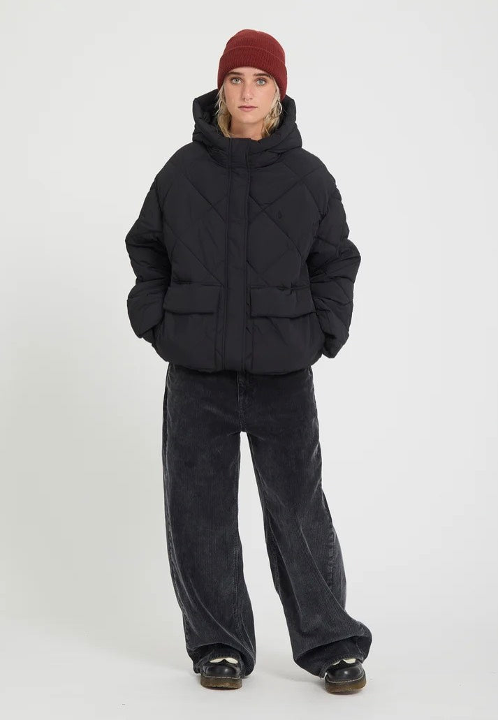 Volcom Out Of Boxy Puff Black Chaqueta | Women-Image