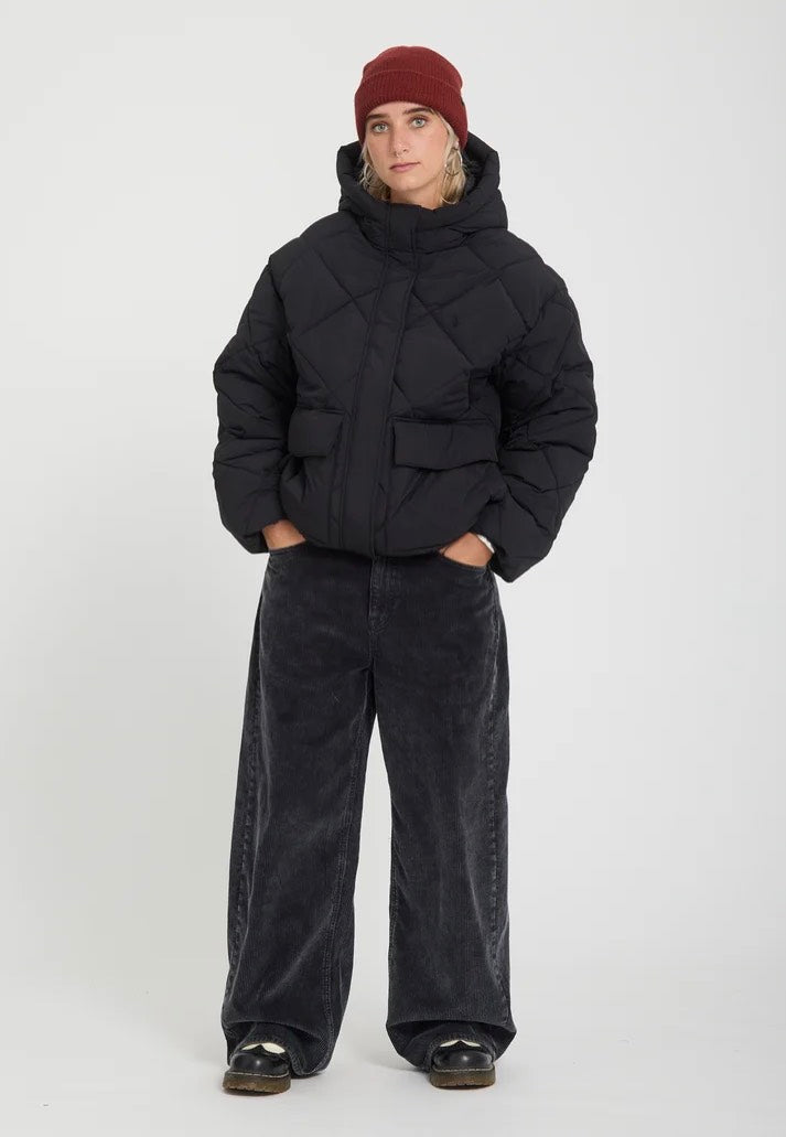 Volcom Out Of Boxy Puff Black Chaqueta | Women-Image