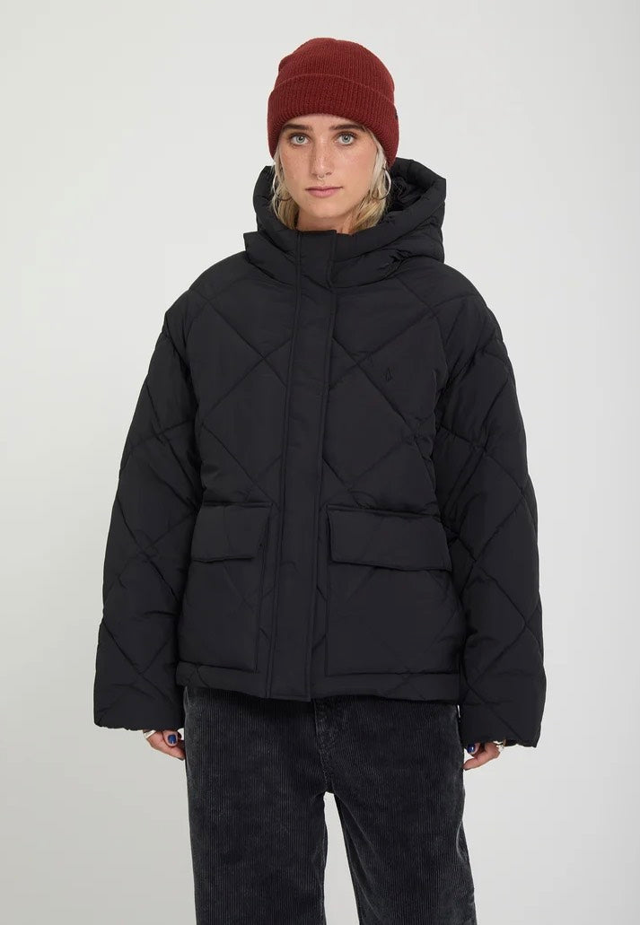 Volcom Out Of Boxy Puff Black Chaqueta | Women-Image