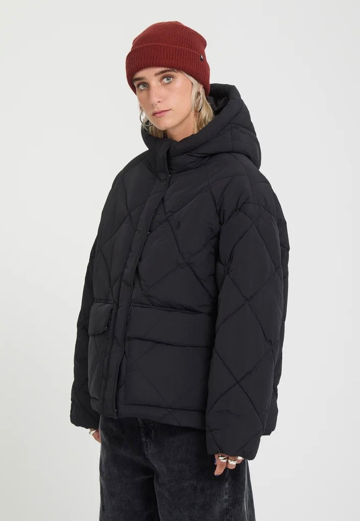 Volcom Out Of Boxy Puff Black Chaqueta | Women-Image