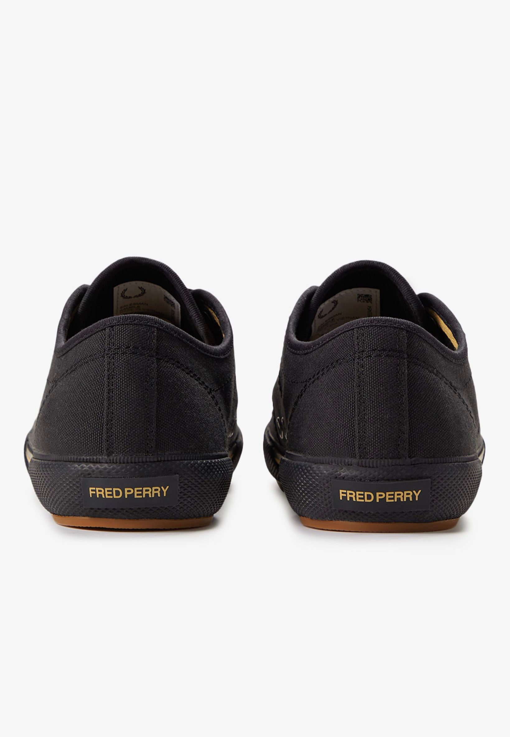 Fred Perry B708 Vintage Tennis Canvas Black/Champagne - Shoes
