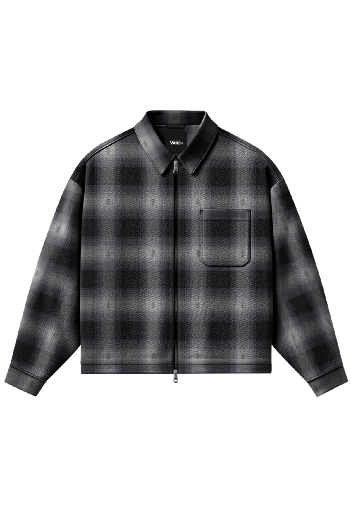 Vans Larkspur Zip Plaid Flannel Black Shirt | Men-Image