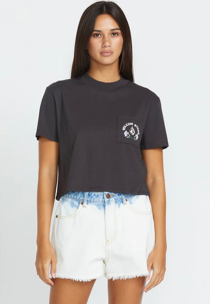Volcom - Pocket Dial Vintage Black - T-Shirt | Women-Image