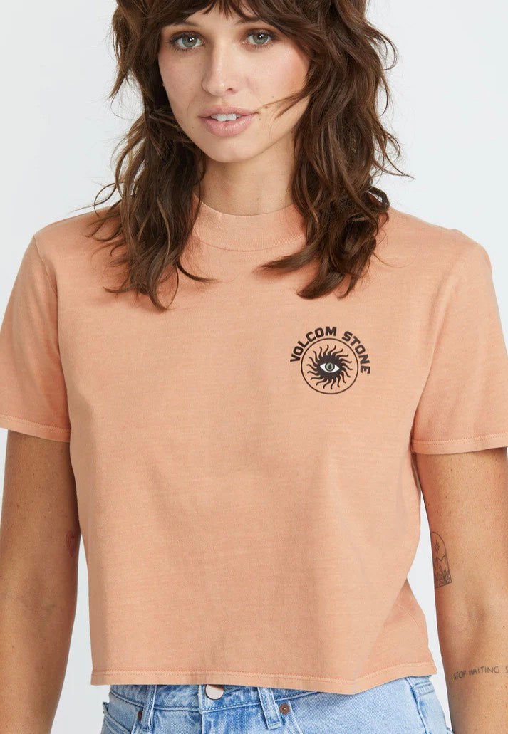 Volcom - Dial Crop Sand Brown - T-Shirt | Women-Image
