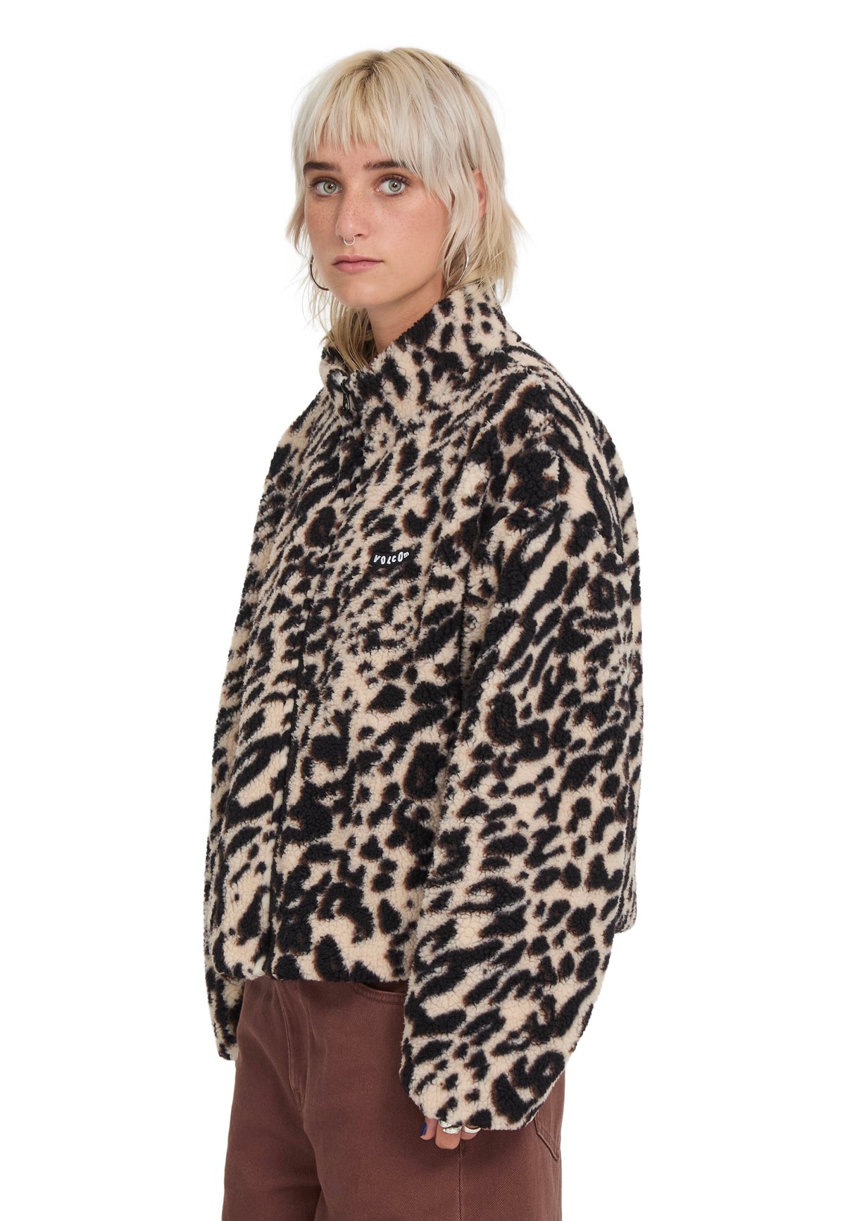 Volcom Wylding Out Sherpa Animal Print Jacket | Women-Image