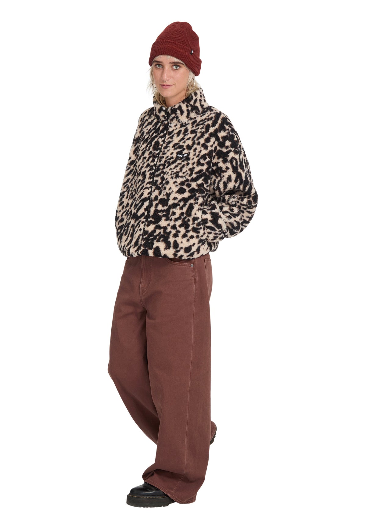Volcom Wylding Out Sherpa Animal Print Jacket | Women-Image