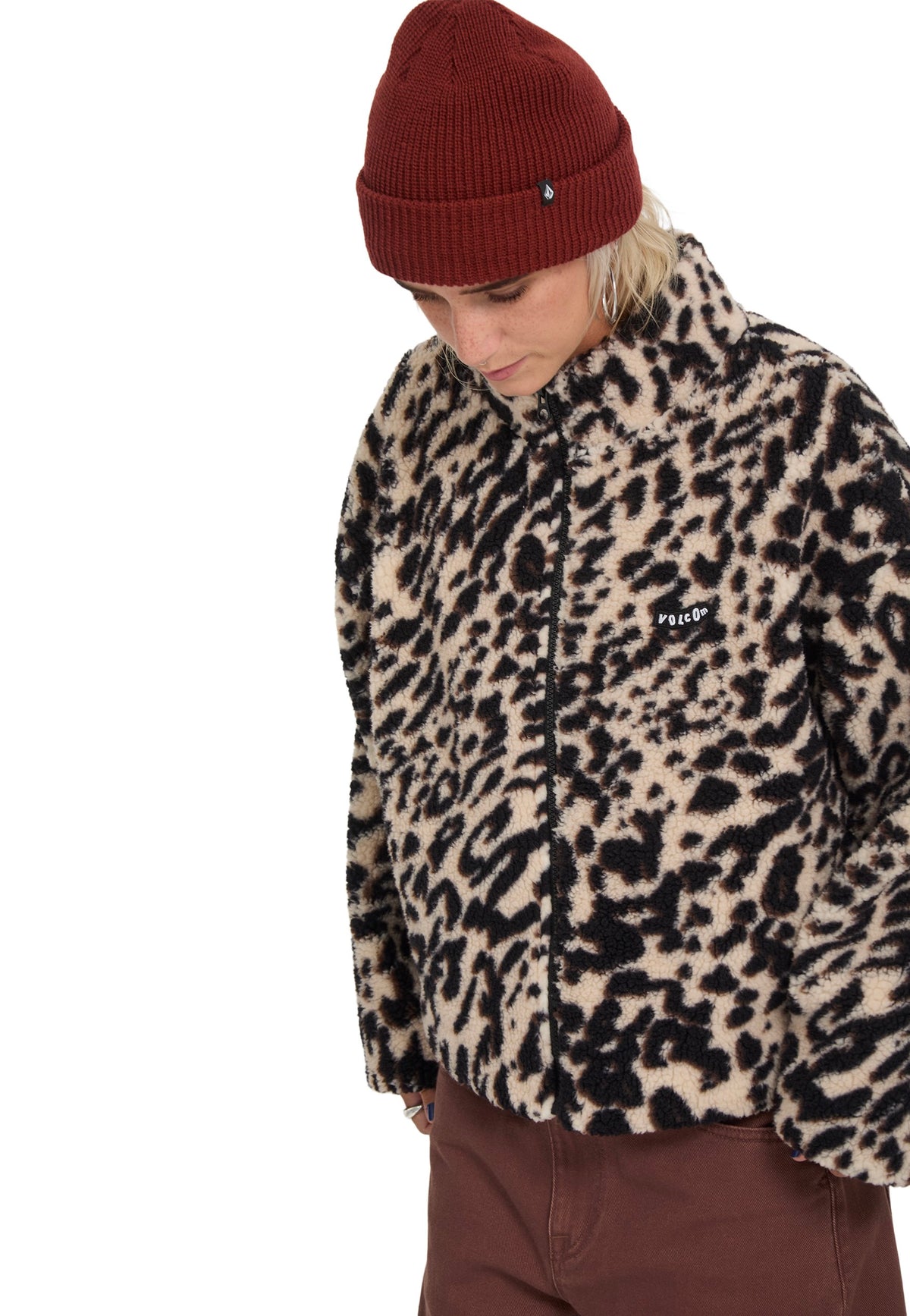 Volcom Wylding Out Sherpa Animal Print Jacket | Women-Image