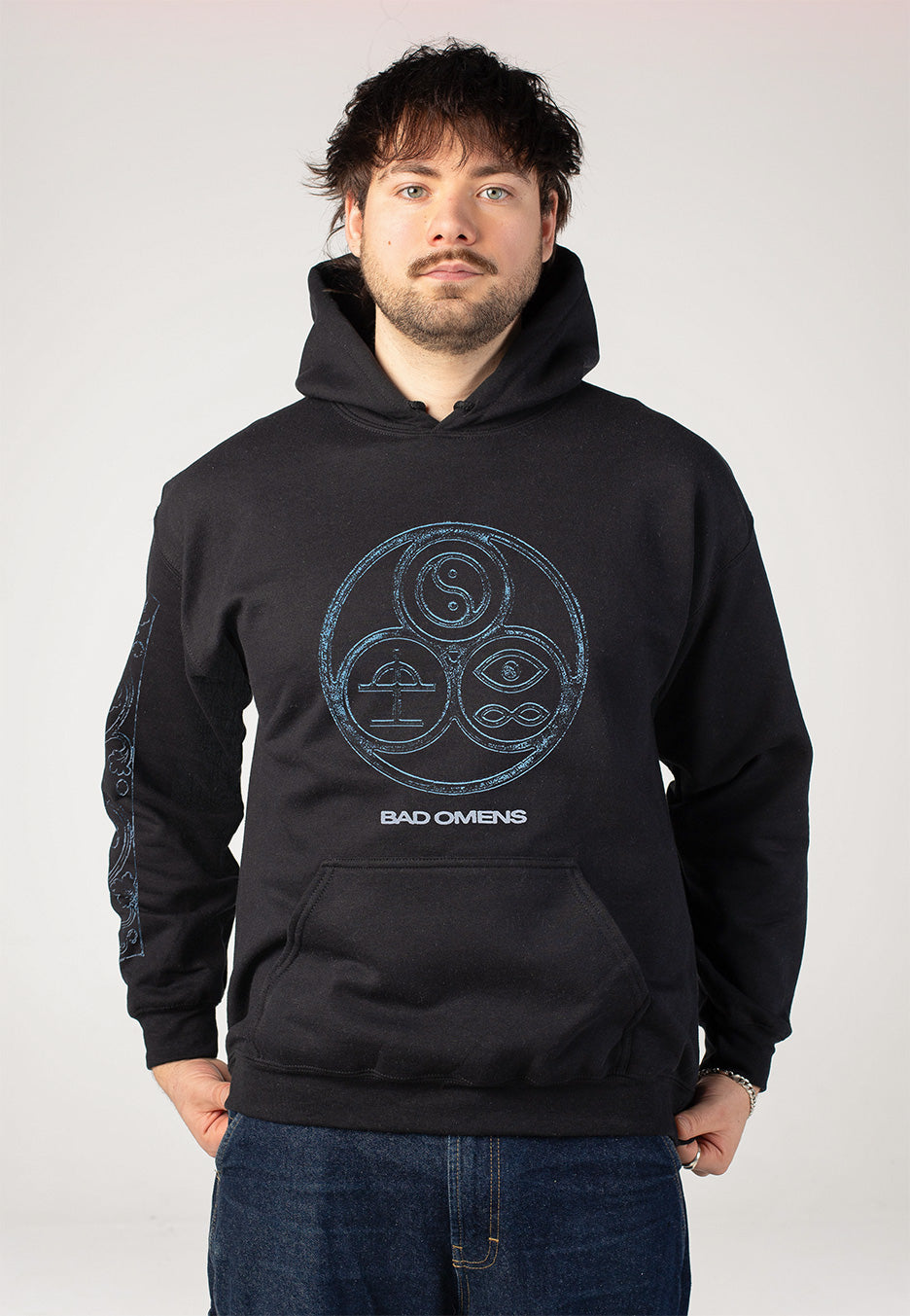 Bad Omens Gothic Logo Hoodie | Neutral-Image