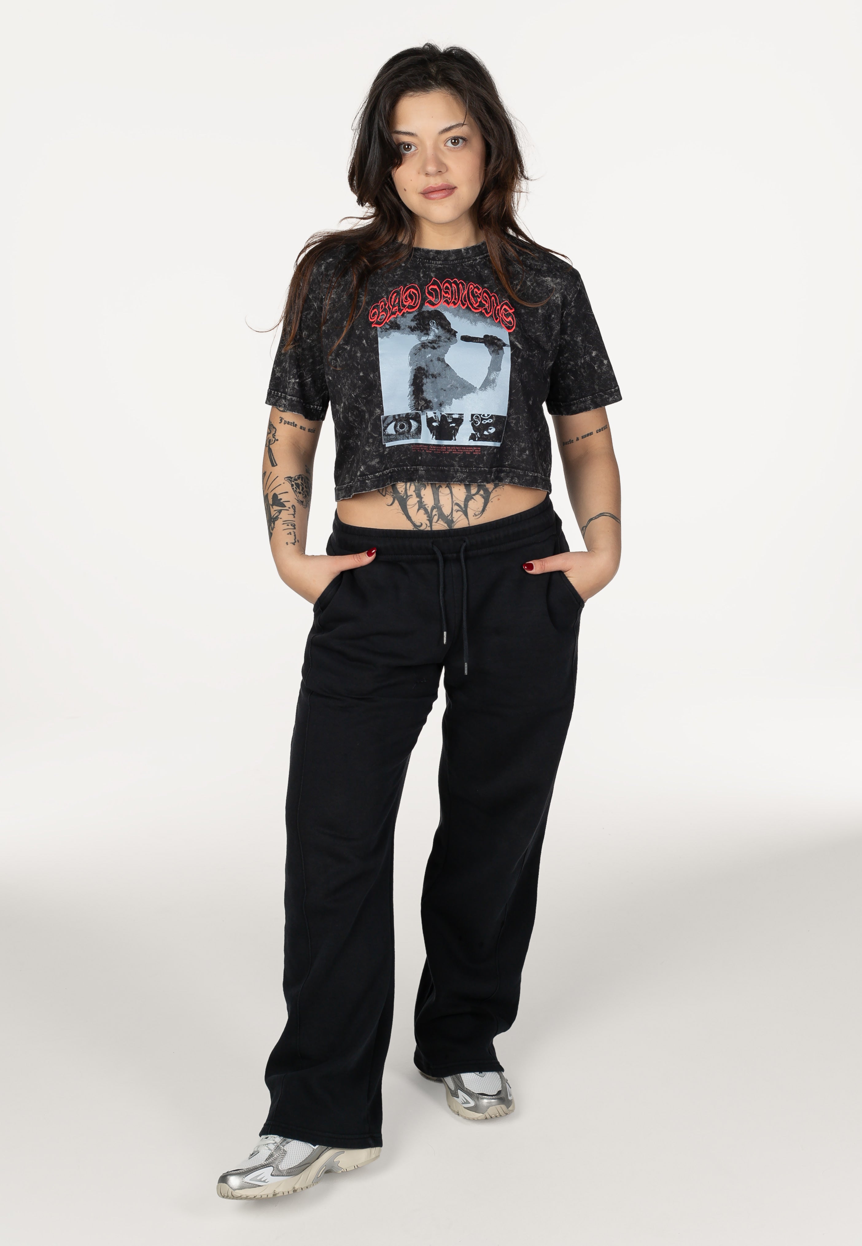 Bad Omens - Smoke Acid Washed Crop - Girly | Women-Image