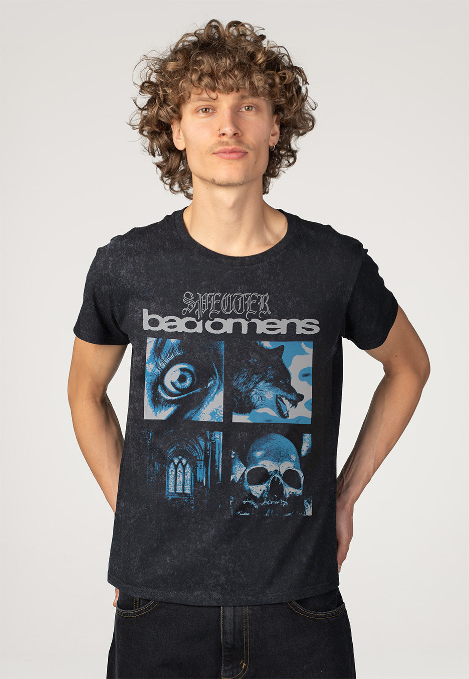 Bad Omens Specter Collage Washed T-Shirt | Men-Image