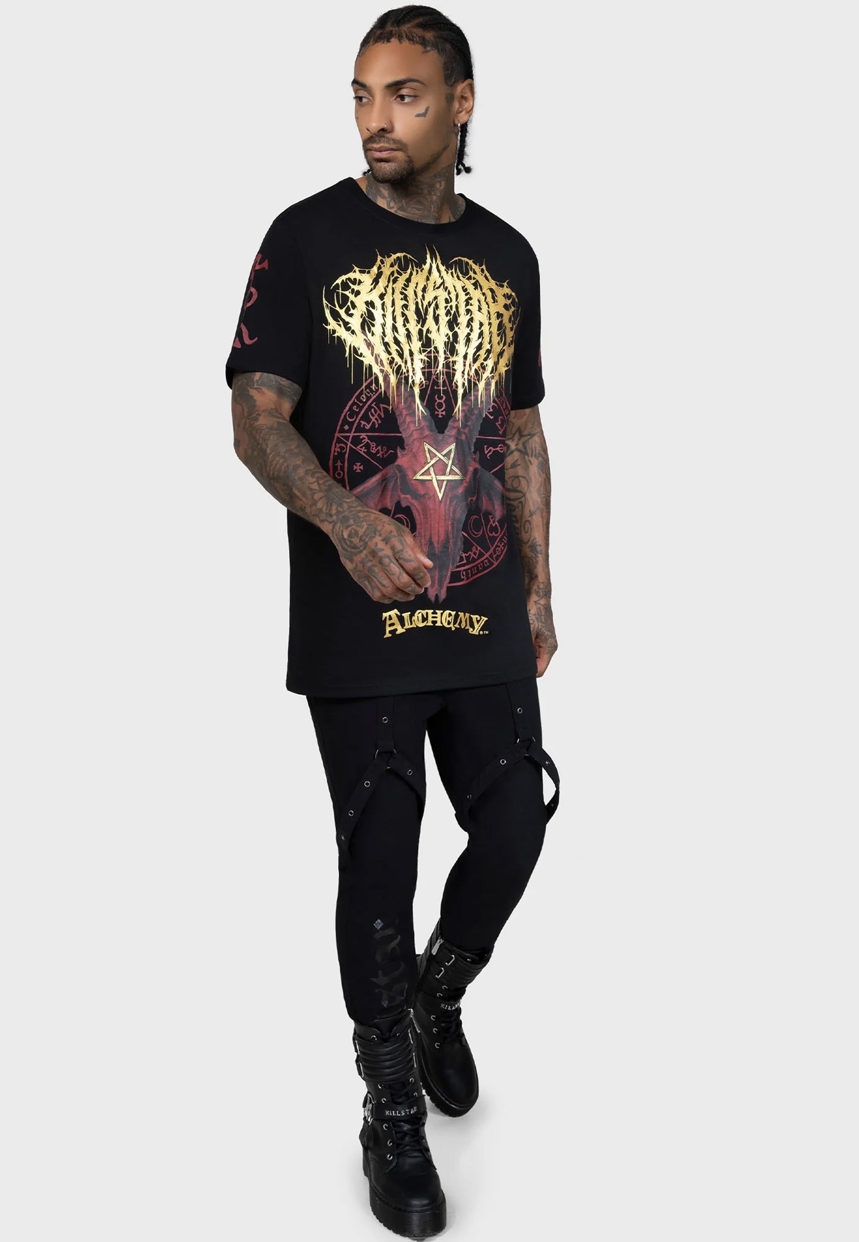 Killstar x Alchemy England - Baphomet Zisurrû Black - T-Shirt | Men-Image