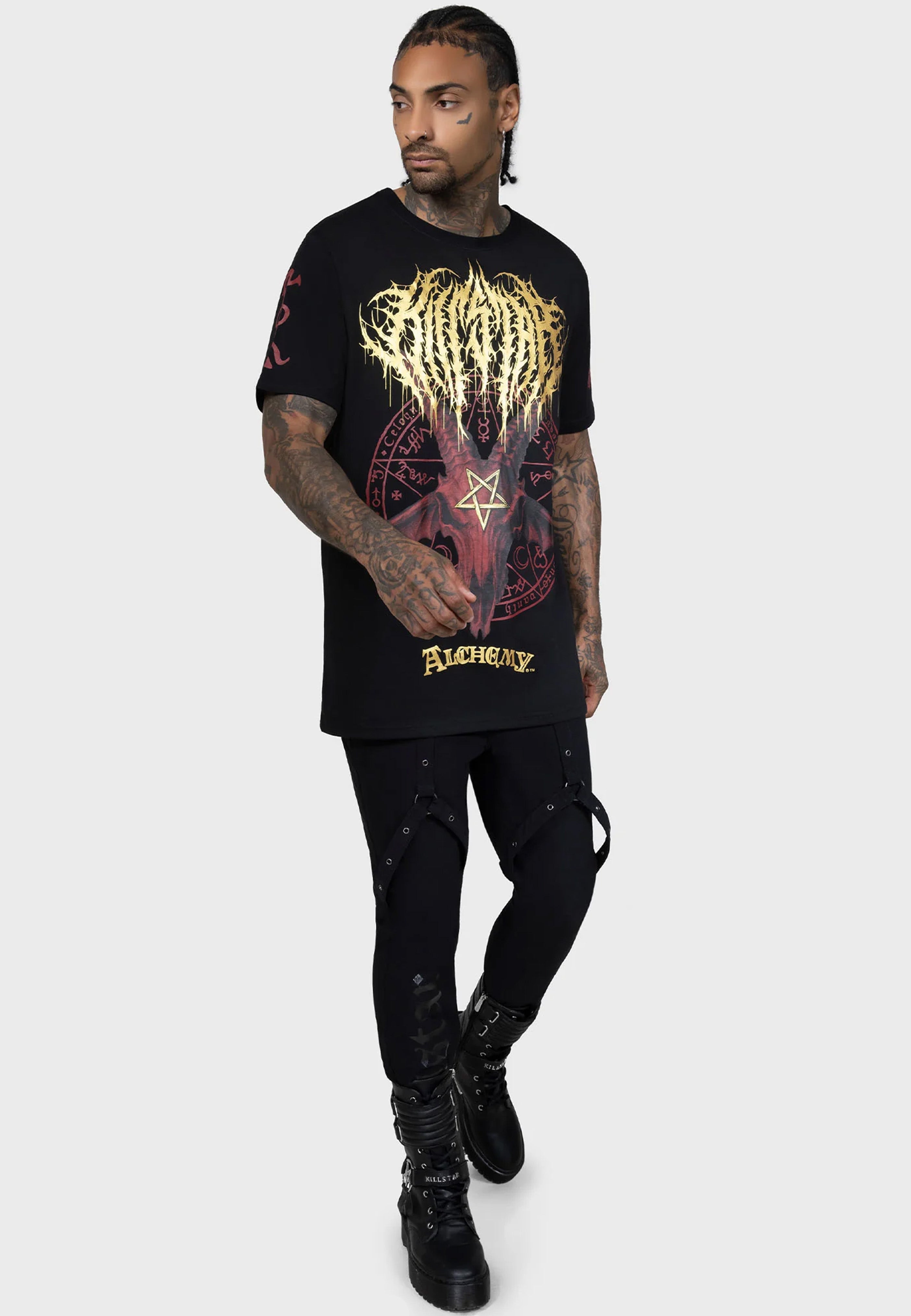 Killstar x Alchemy England - Baphomet Zisurrû Black - T-Shirt | Men-Image