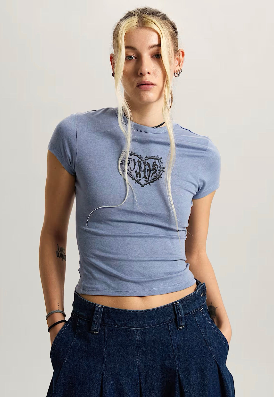 Vans - Barbed Heart Glacial Slate - T-Shirt | Women-Image