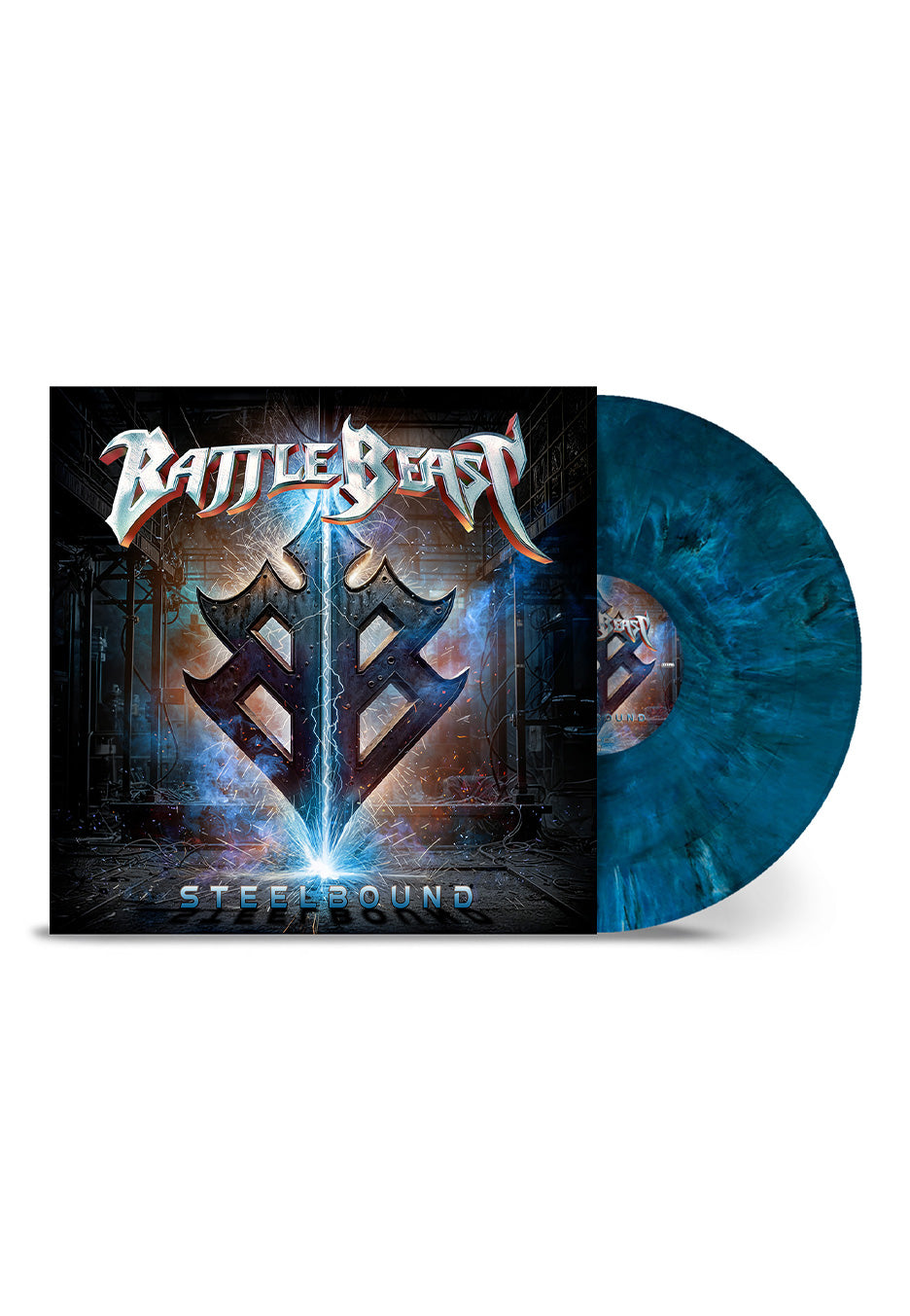 Battle Beast Steelbound Ltd. Blue/White/Dark Green/Black Marbled Vinyl | Neutral-Image