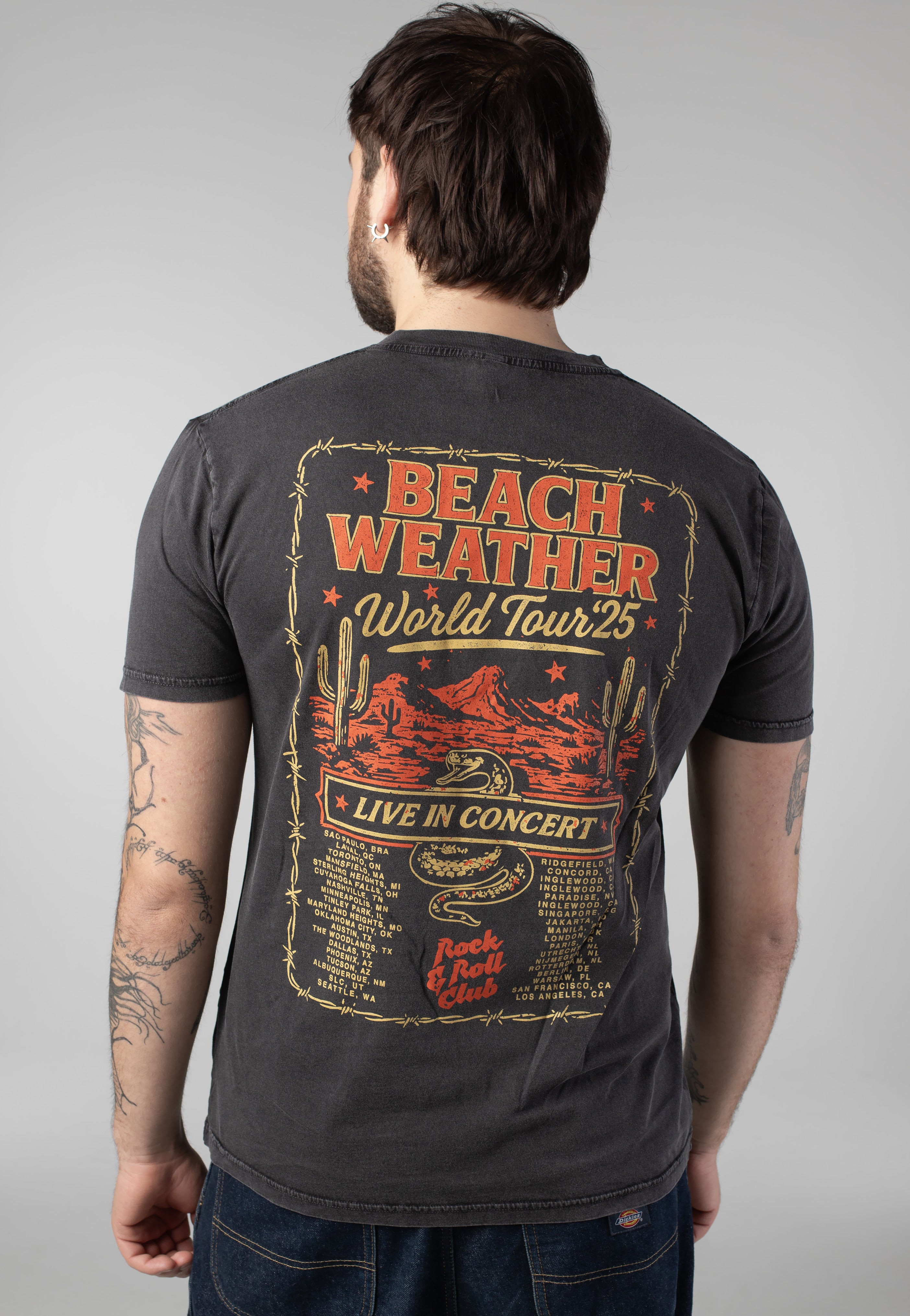 Beach Weather - Tour 2025 Stone Washed Black - T-Shirt | Men-Image