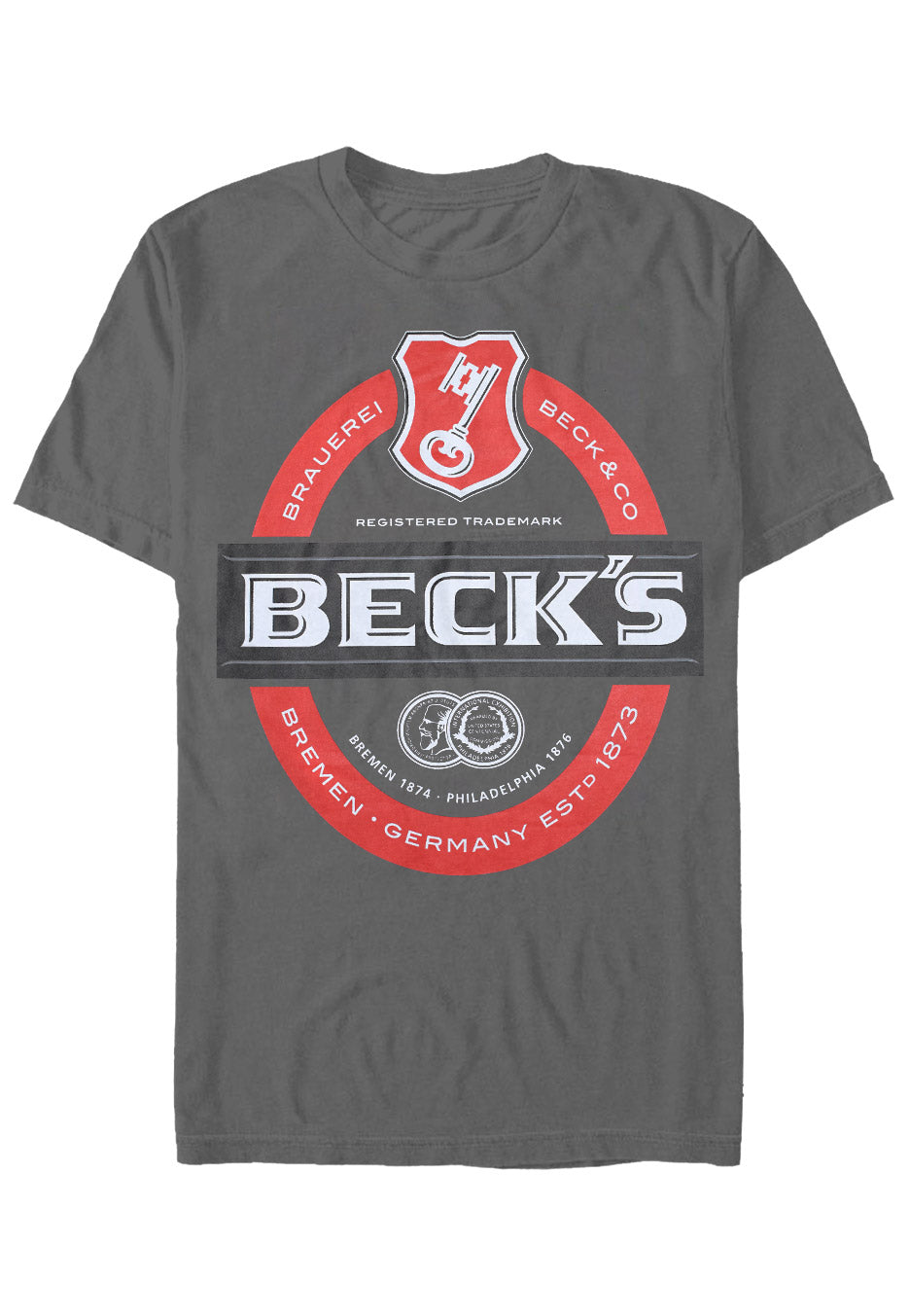 Beck's - Label Logo Grey - T-Shirt | Neutral-Image