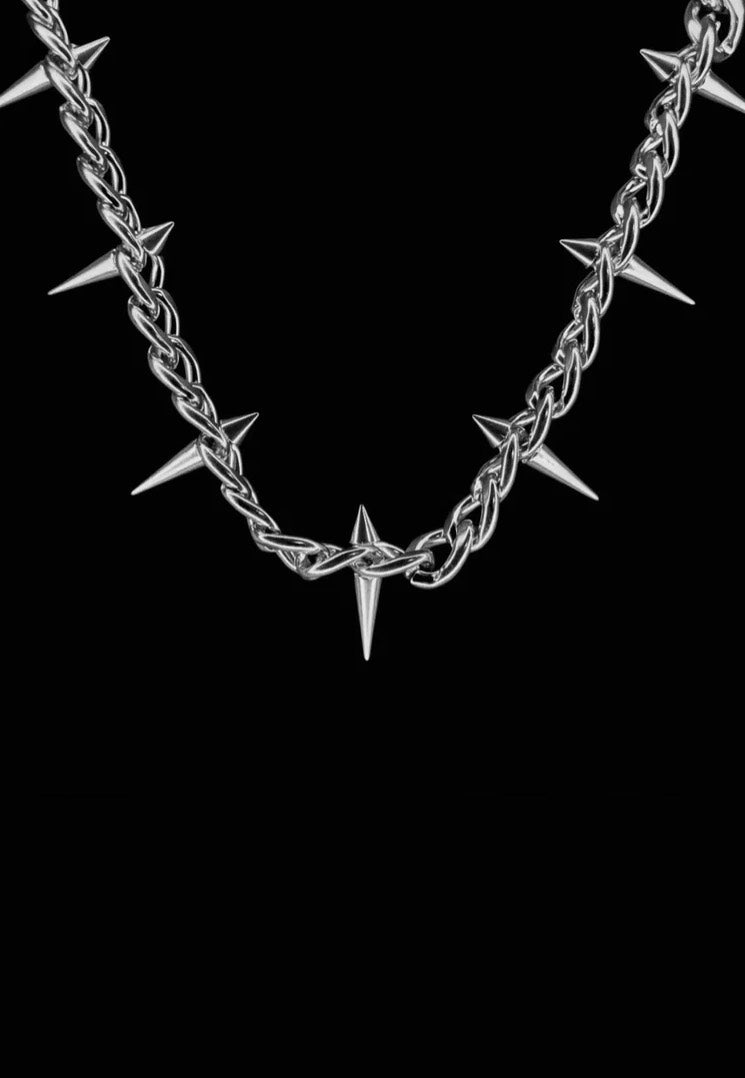 Fainz Big Spike Silver Choker | Neutral-Image