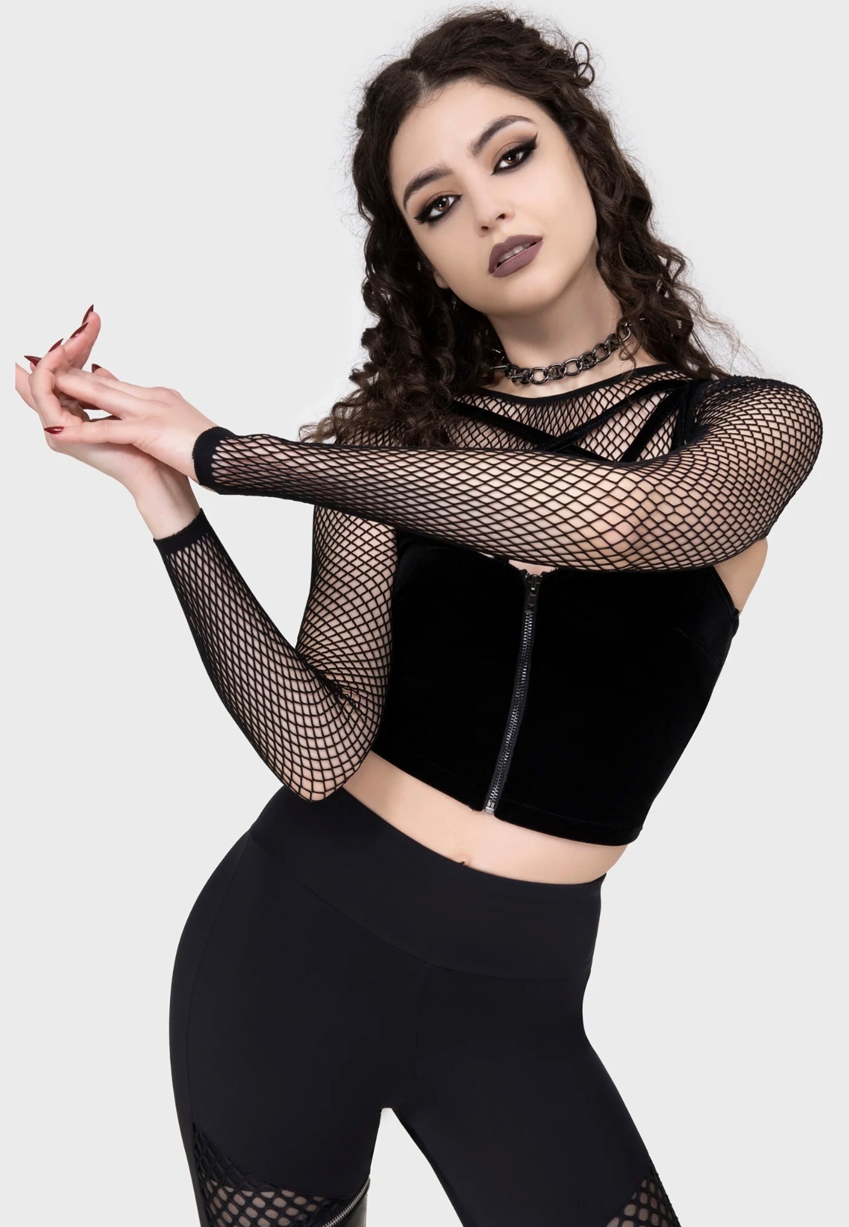 Killstar - Bite Me Fishnet - Bolero | Women-Image