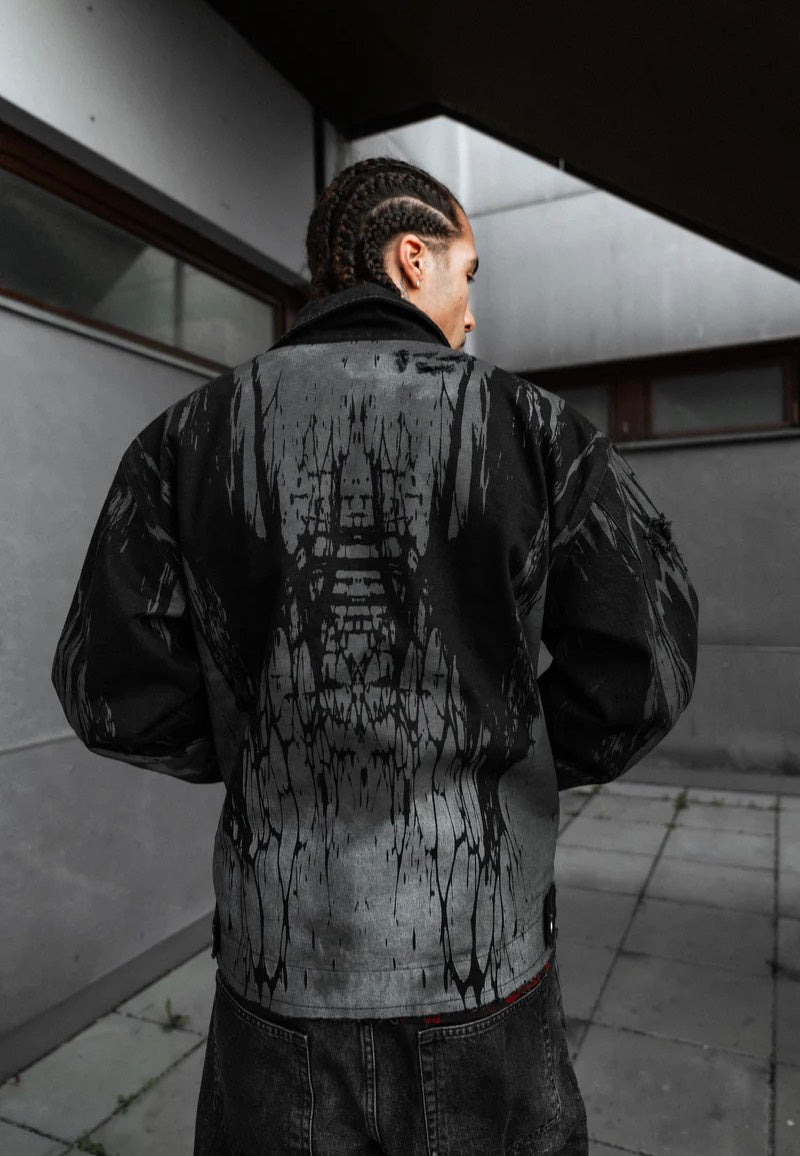 Stay Cold Apparel Ash Grid Distressed Black - Jeans Jacket | Impericon