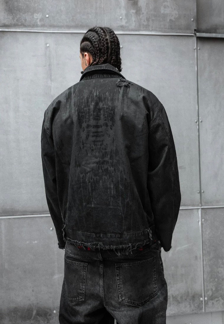 Stay Cold Apparel - Black Anvil Distressed Black - Jeans Jacket | Men-Image