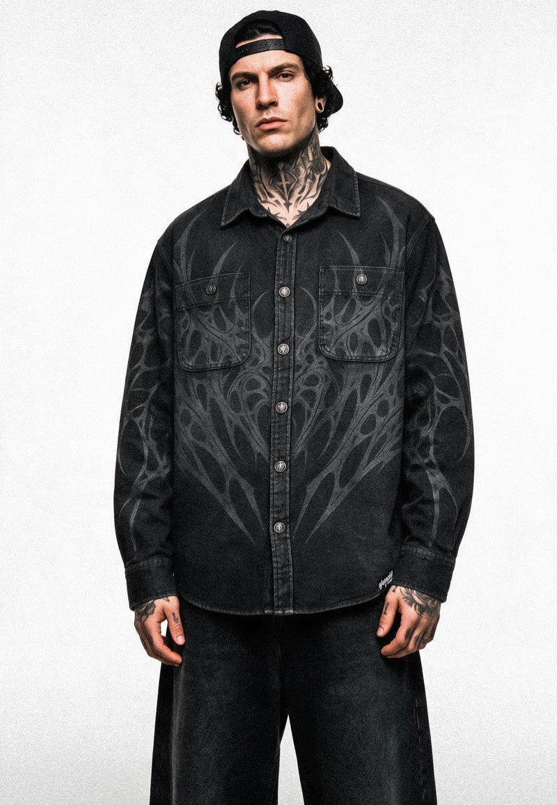 Stay Cold Apparel Blackroot Washed Black Camicia | Neutral-Image