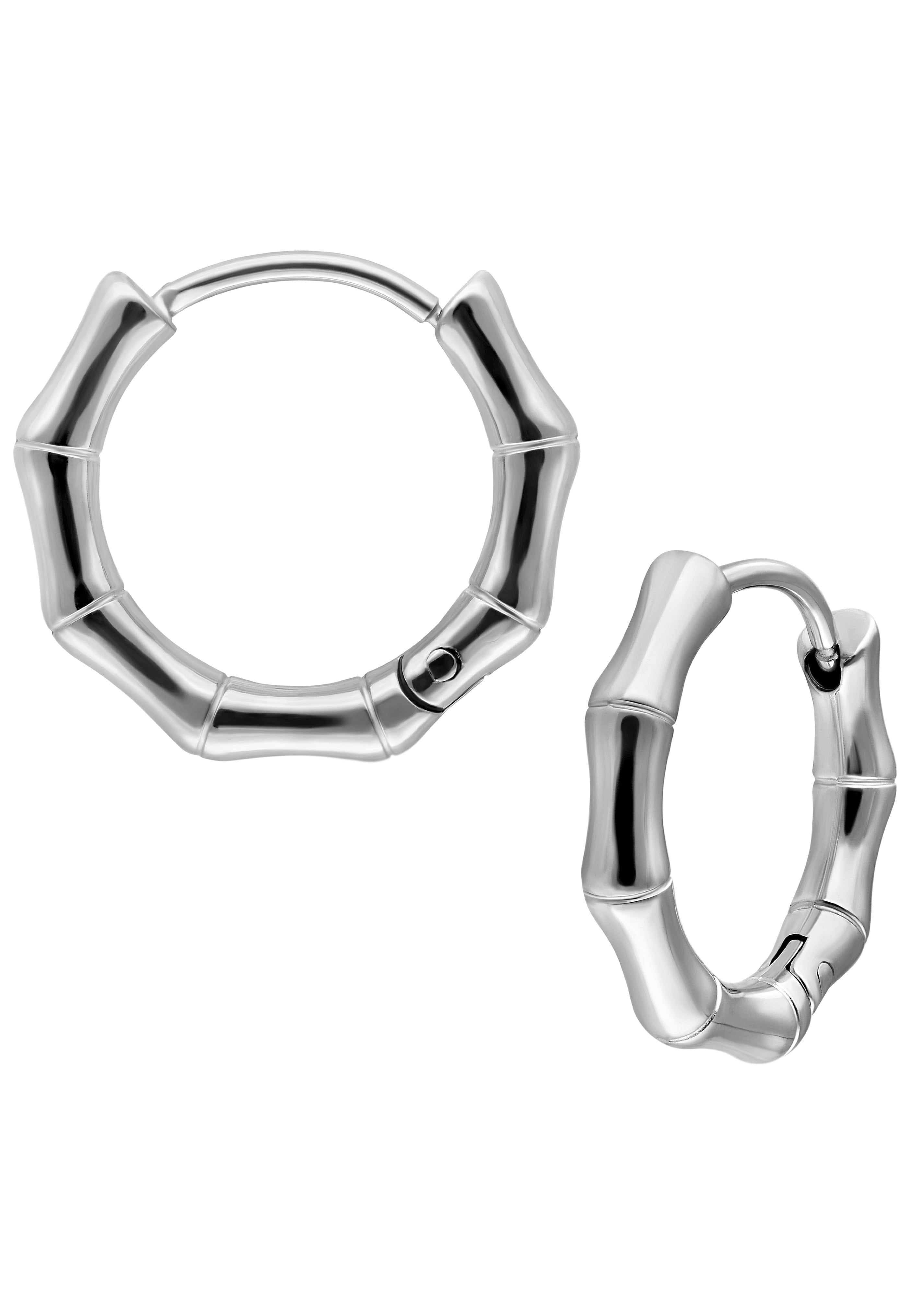 Wildcat - Little Basic Bamboo Hoops Pairs 10 mm Silver - Earrings | Neutral-Image