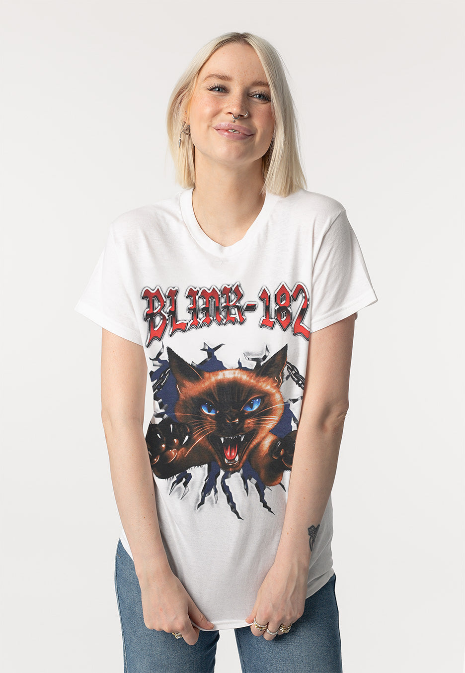 Blink 182 - Cheshire Cat White - T-Shirt | Women-Image
