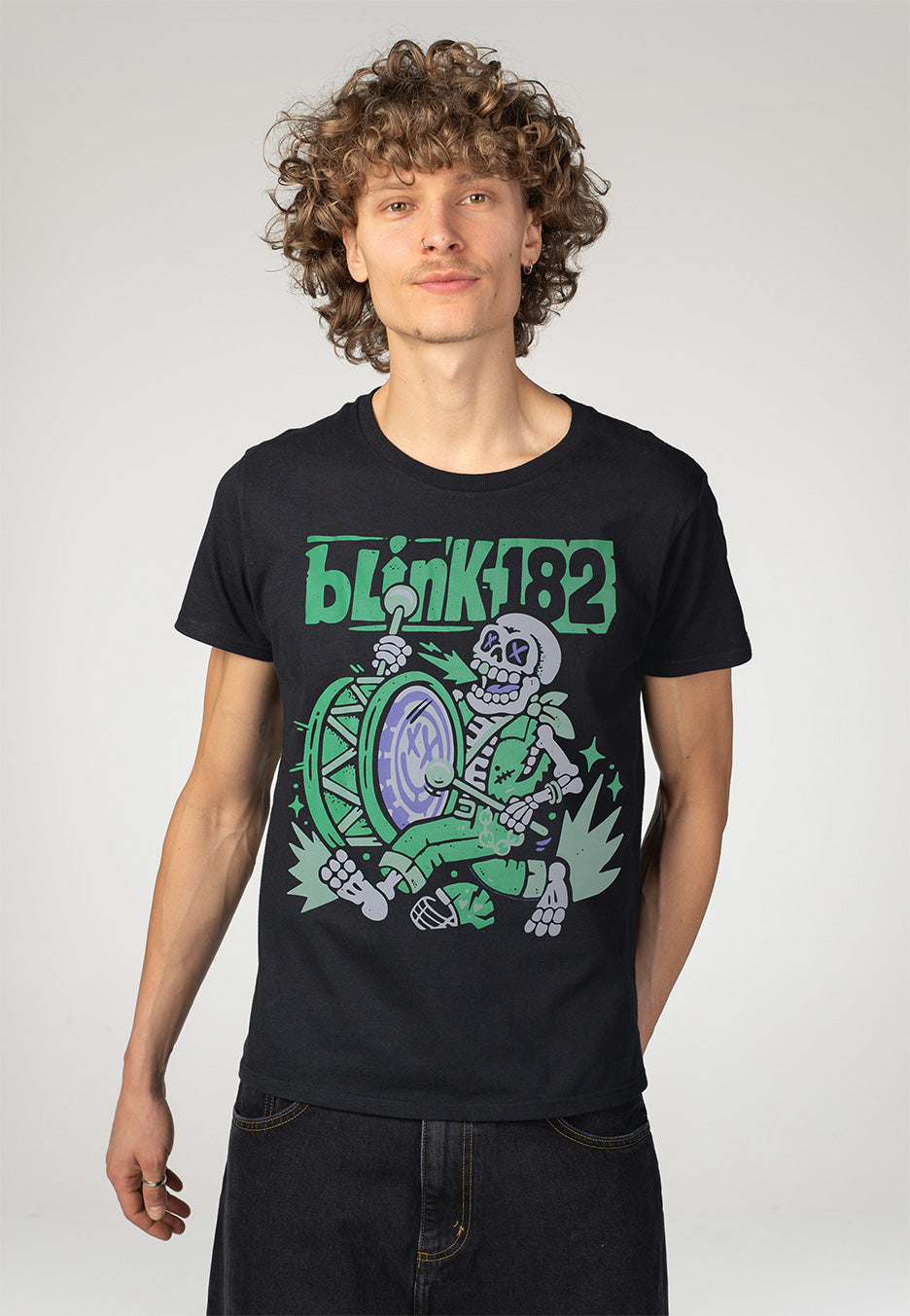 Blink 182 Skeleton Drum T-Shirt | Men-Image