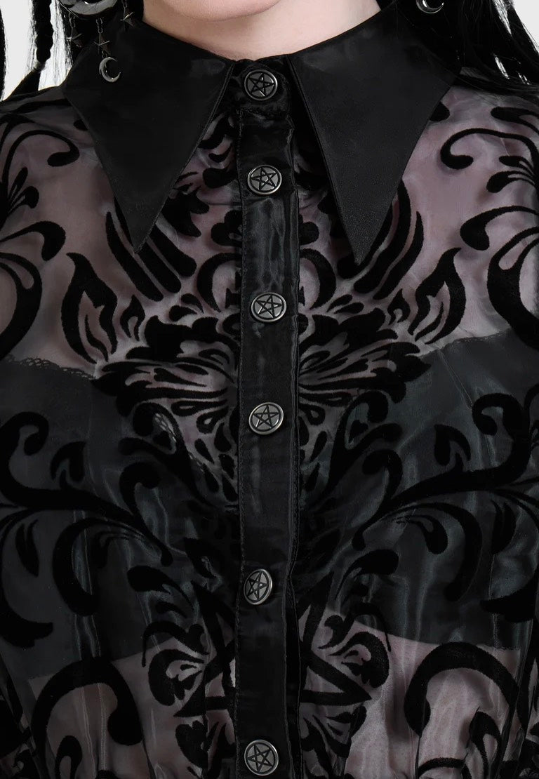 Killstar Bloodlust Organza Mini Black Dress | Women-Image