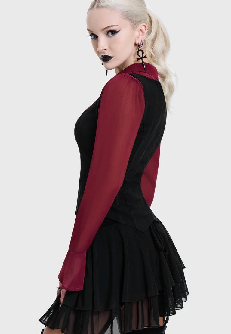 Killstar Bone Stripe Black Corset | Women-Image