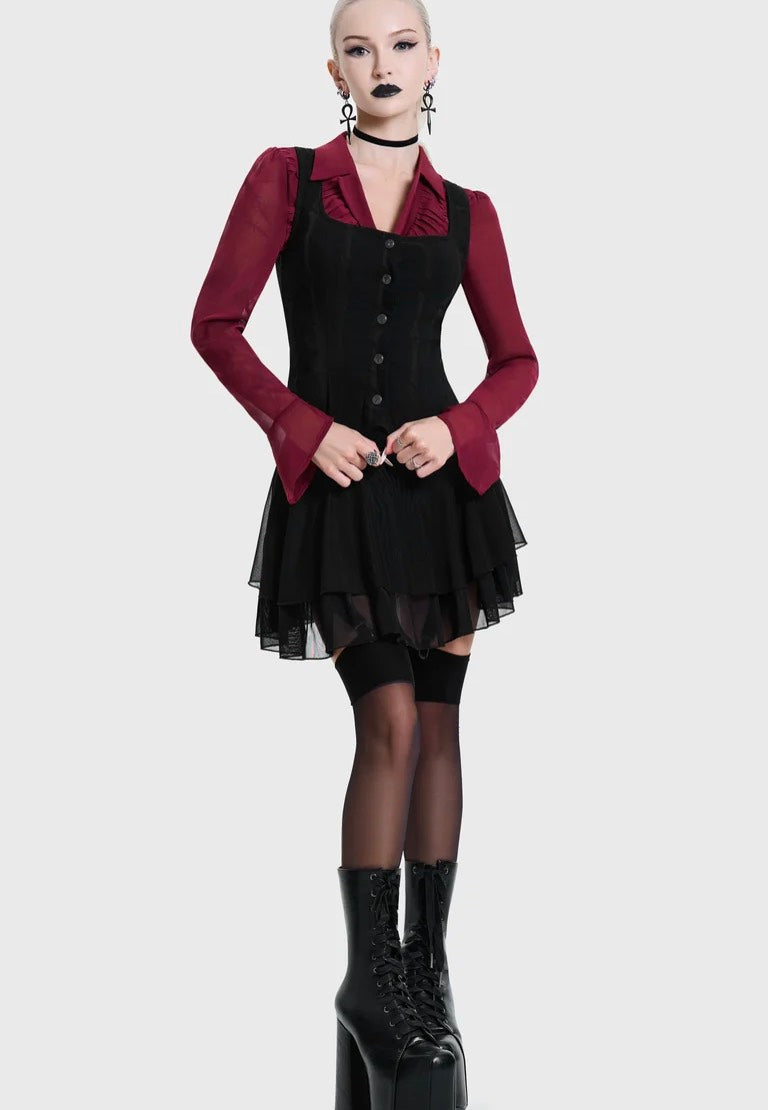 Killstar Bone Stripe Black Corset | Women-Image
