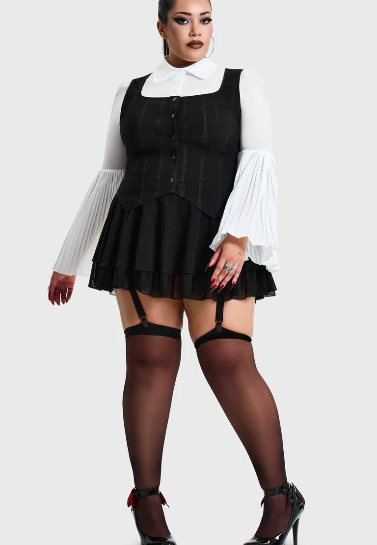 Killstar Bone Stripe Black Corset | Women-Image