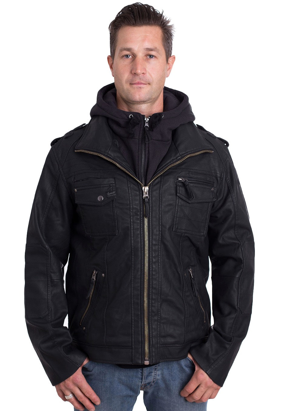 Brandit - Black Rock - Leather Jacket | Men-Image