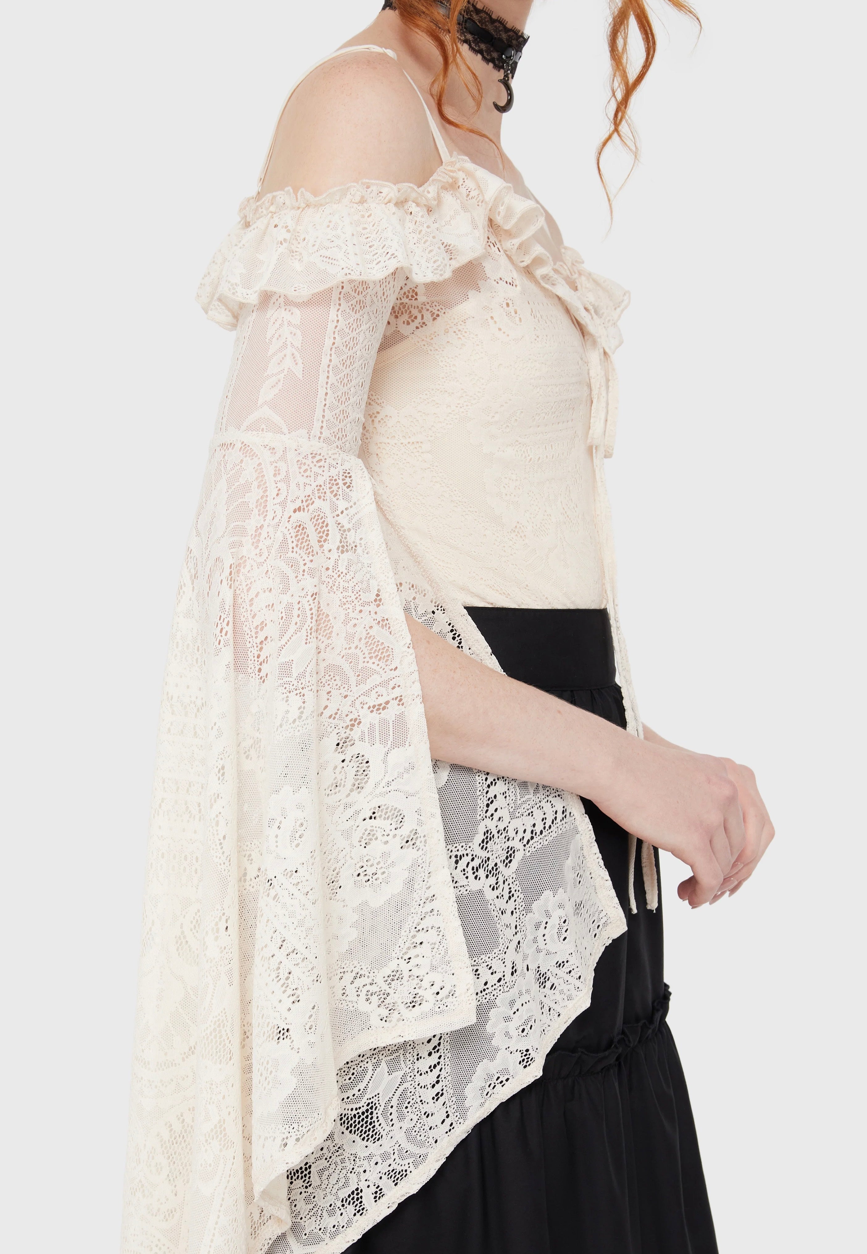 Killstar - Breathless Lace Ivory - Top | Women-Image