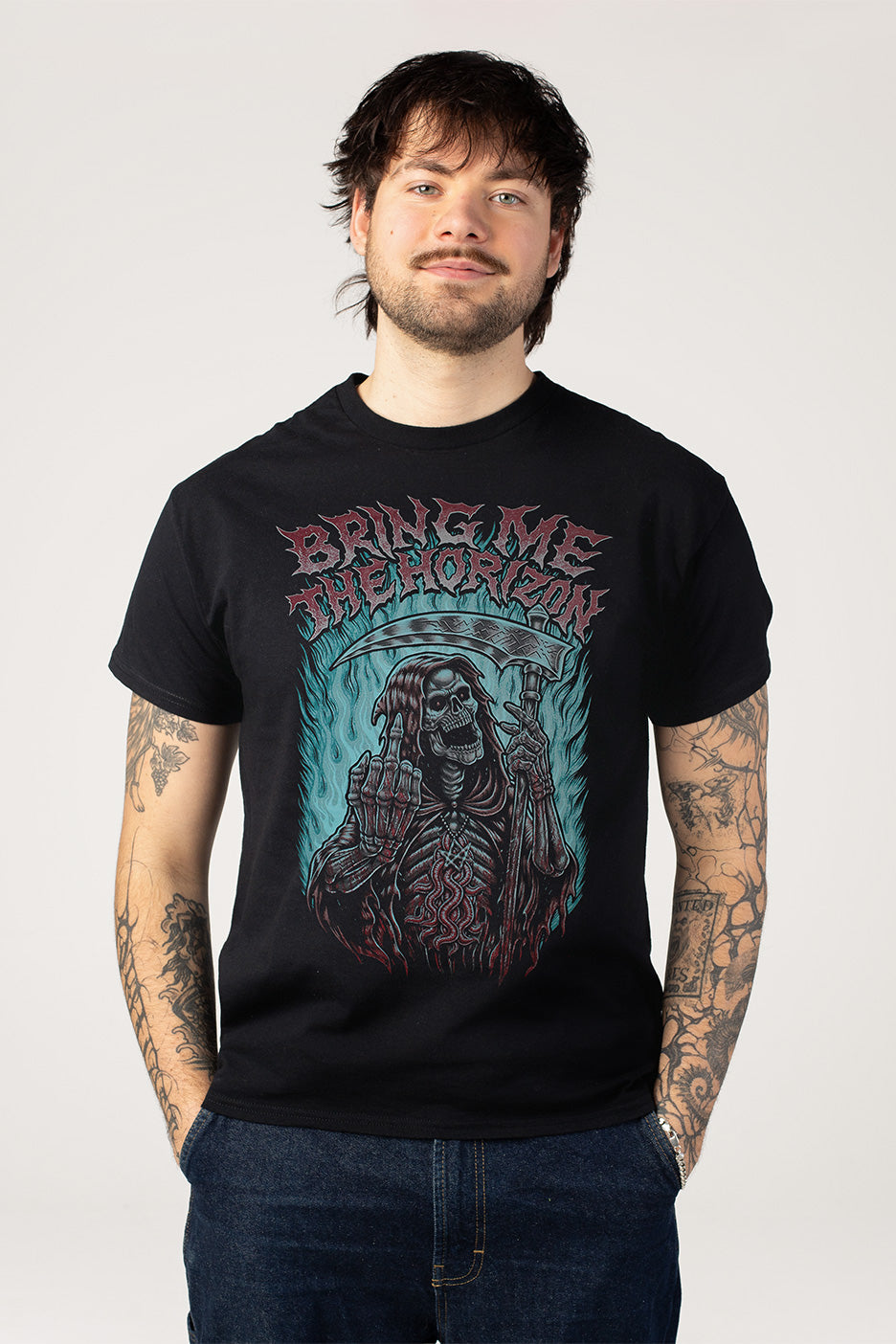 Bring Me The Horizon Middle Finger Reaper T-paita | Men-Image