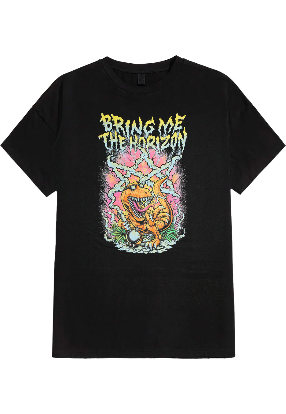 Bring Me The Horizon Smoking Dinosaur Camiseta | Neutral-Image