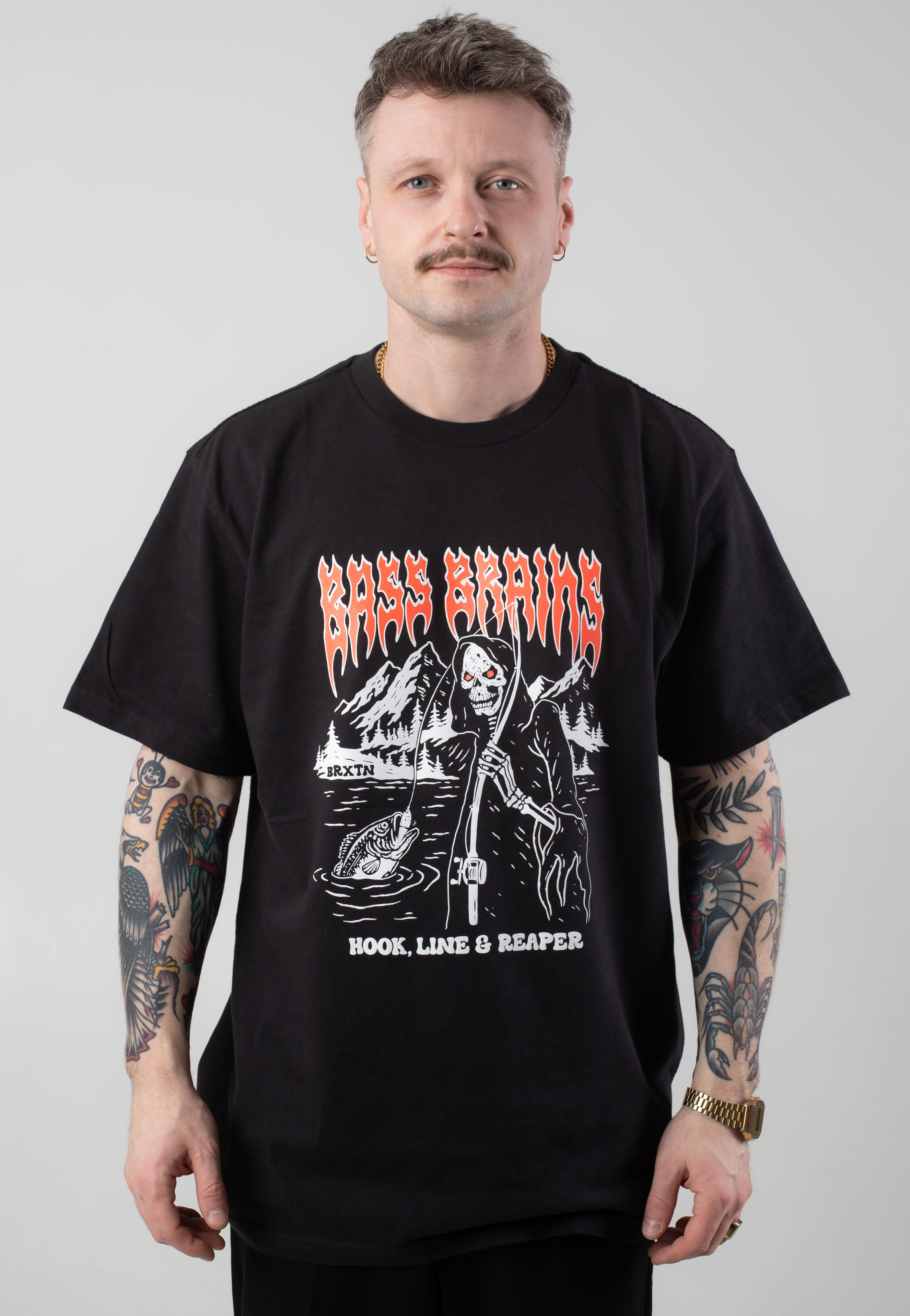 Brixton - Bass Brains Reaper Black - T-Shirt | Men-Image