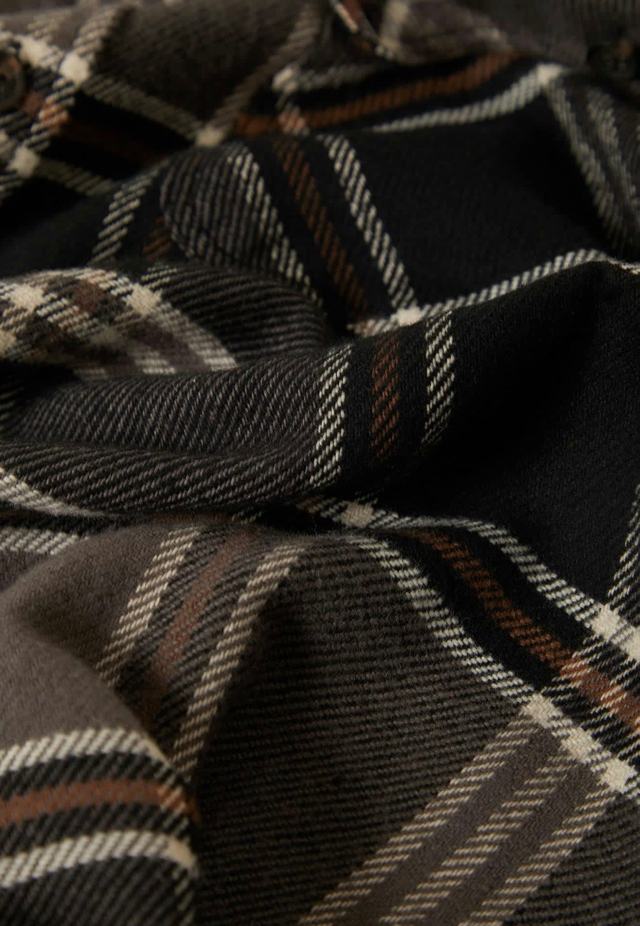 Brixton - Bowery Flannel Black/Charcoal/Pinecone - Shirt | Men-Image