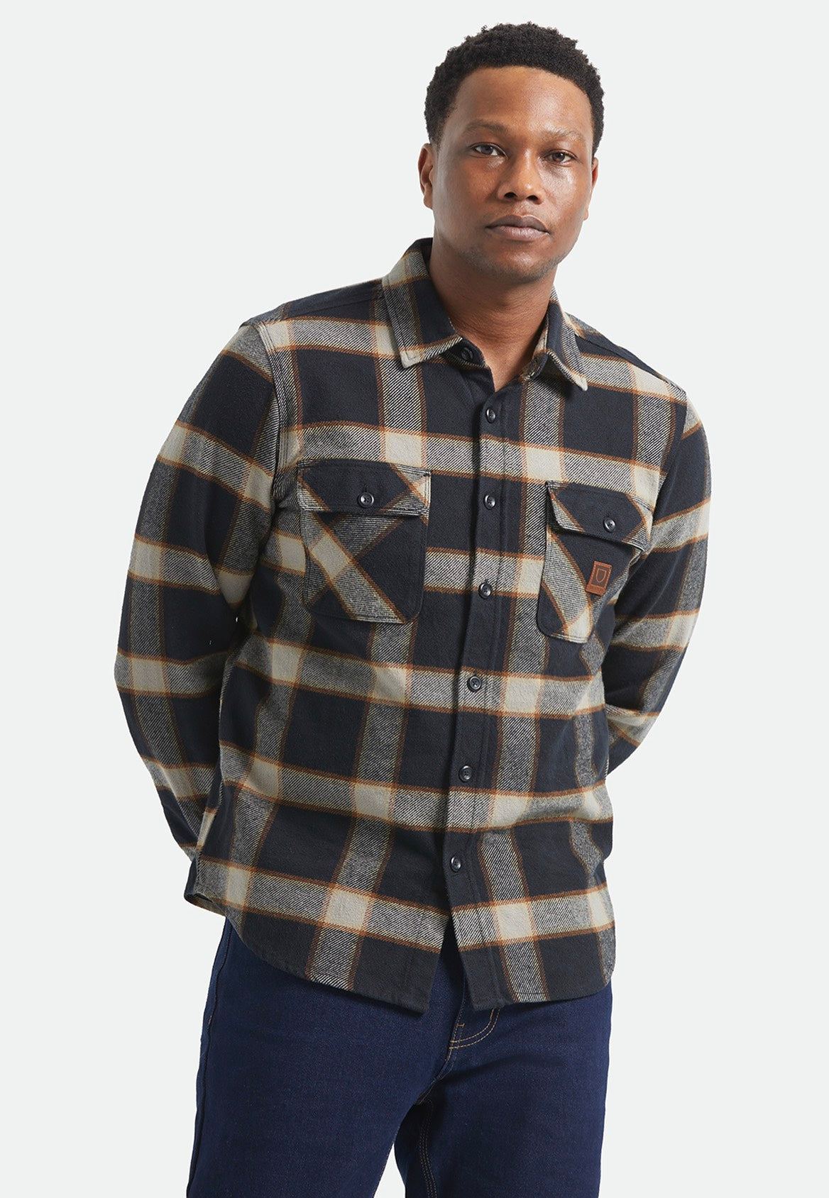 Brixton - Bowery Flannel Black/Cream - Shirt | Men-Image