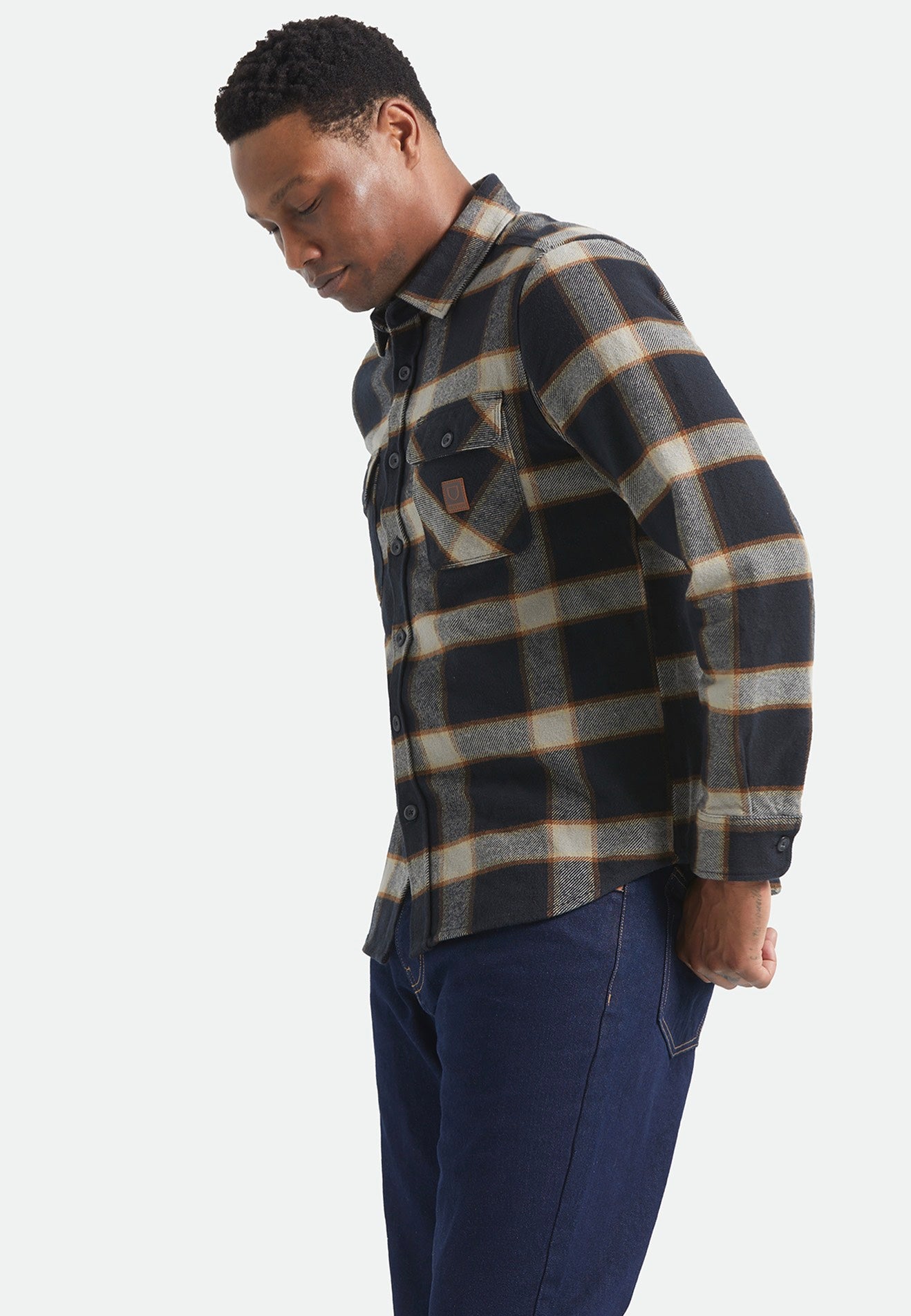 Brixton - Bowery Flannel Black/Cream - Shirt | Men-Image
