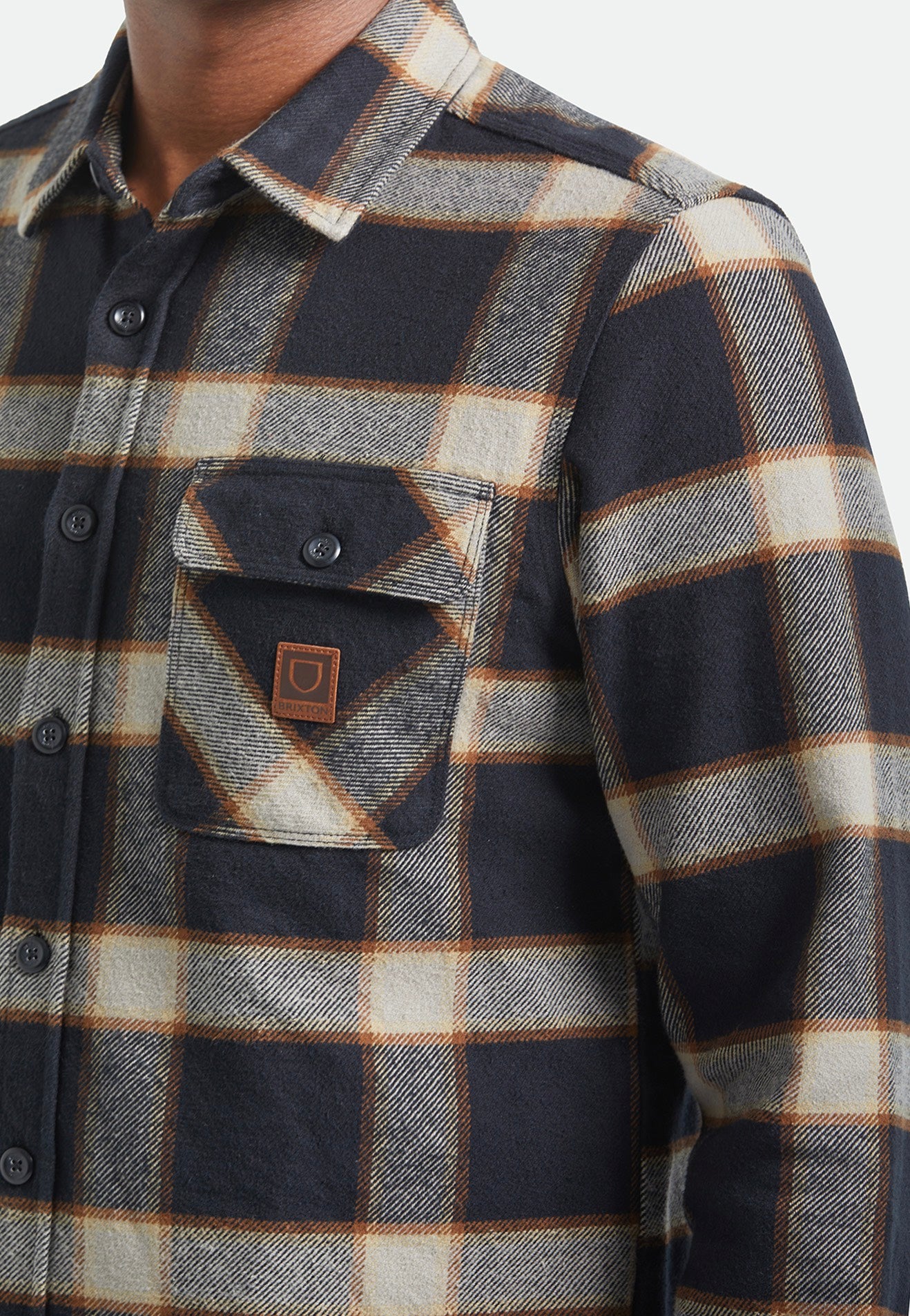Brixton - Bowery Flannel Black/Cream - Shirt | Men-Image