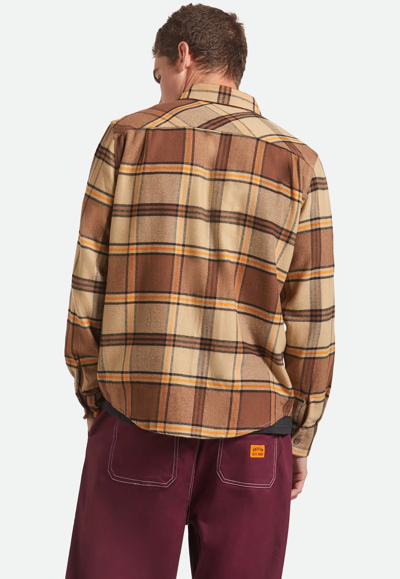 Brixton - Bowery Flannel Sand/Pinecone/Solar Orange - Shirt | Men-Image