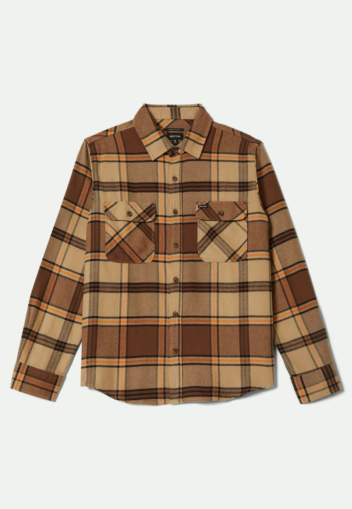Brixton - Bowery Flannel Sand/Pinecone/Solar Orange - Shirt | Men-Image