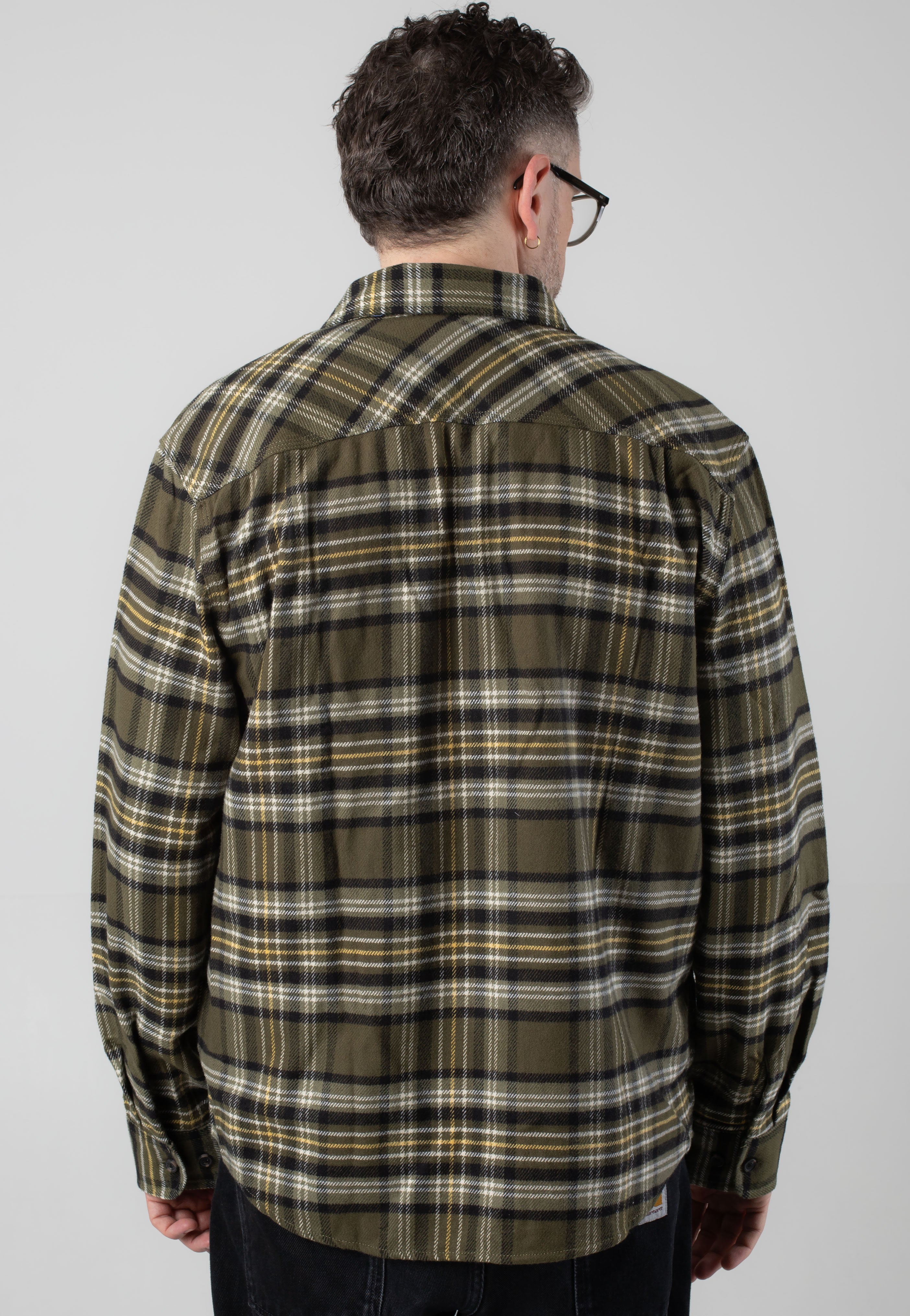 Brixton - Bowery Flannel Ivy Green/Olive Surplus/Black - Shirt | Men-Image