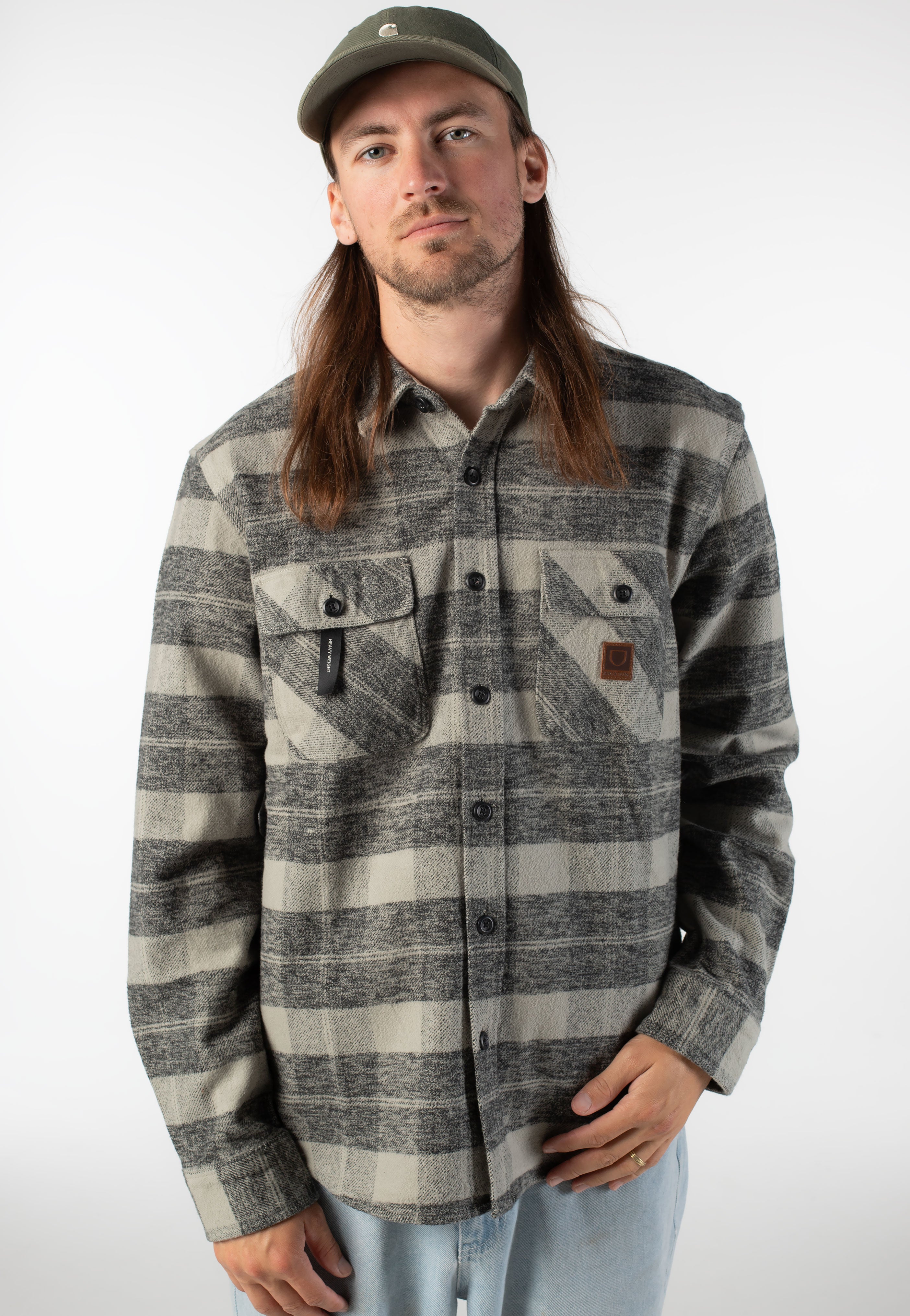 Brixton - Bowery Heavy Weight Flannel Black/Charcoal - Shirt | Men-Image