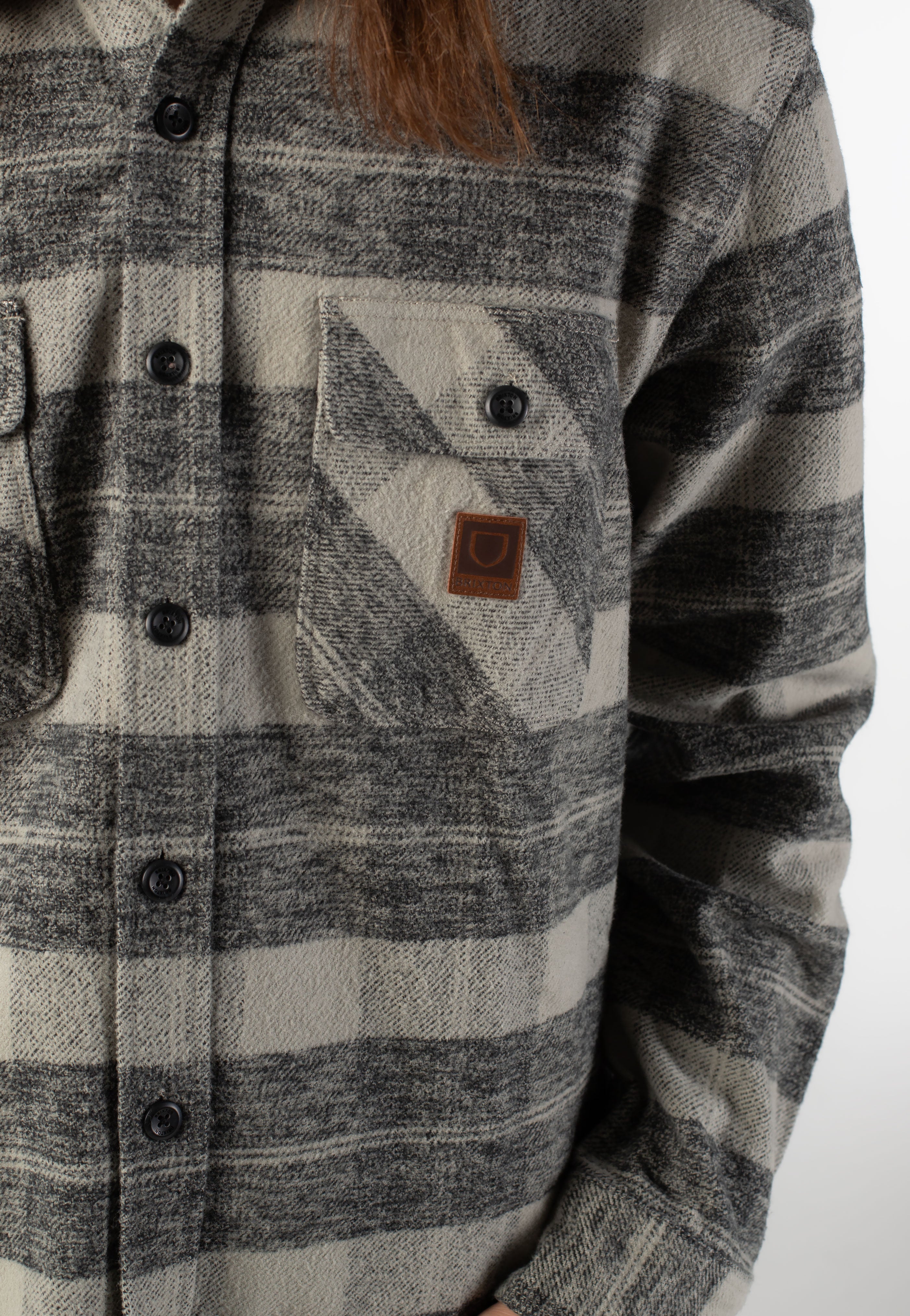 Brixton - Bowery Heavy Weight Flannel Black/Charcoal - Shirt | Men-Image