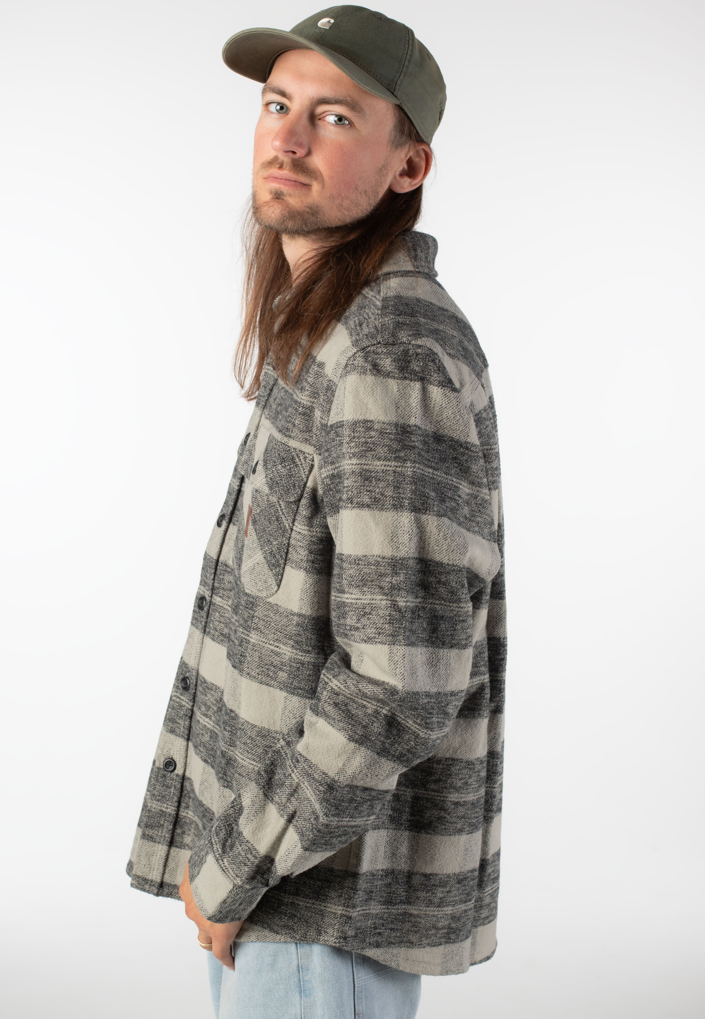 Brixton - Bowery Heavy Weight Flannel Black/Charcoal - Shirt | Men-Image