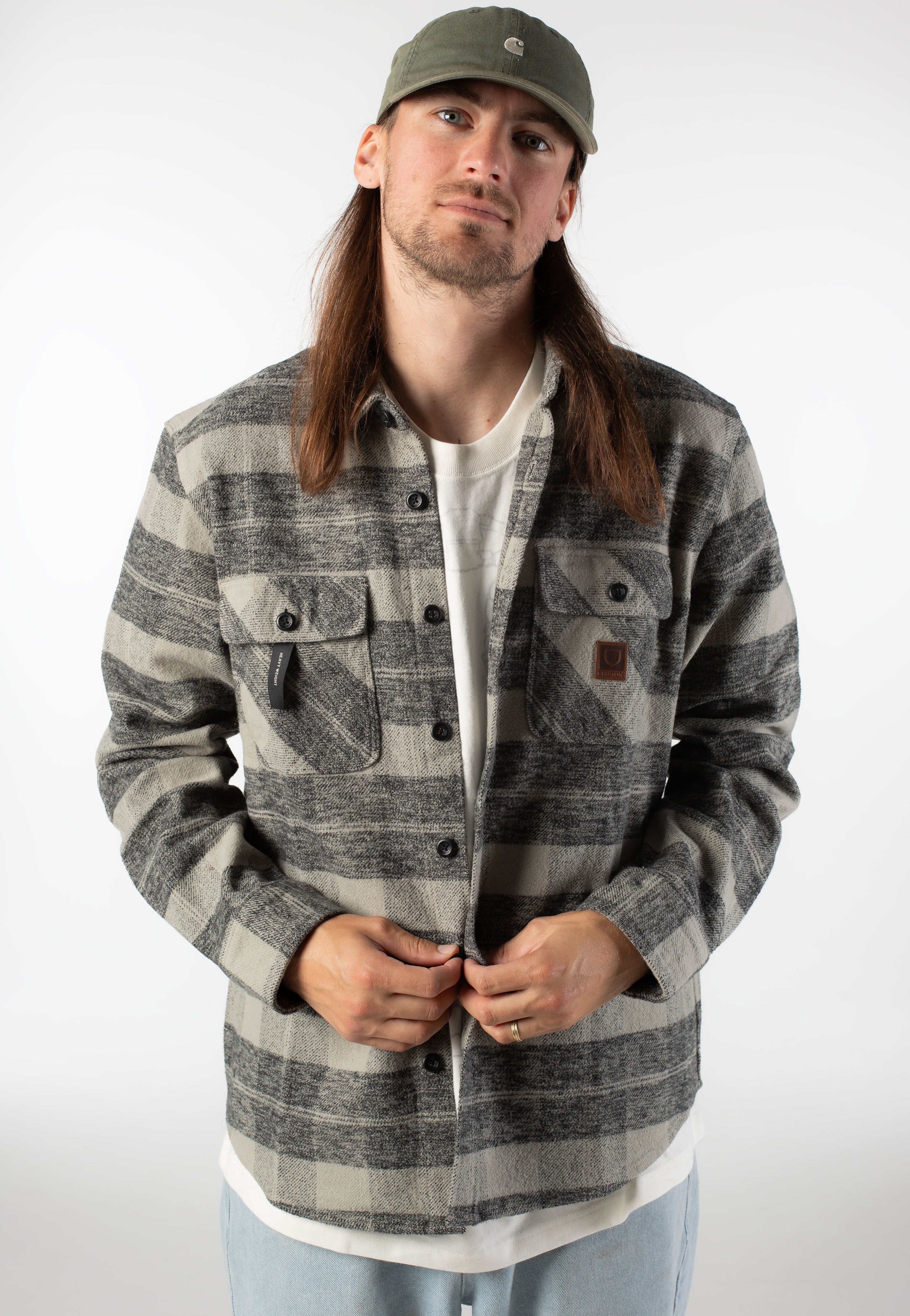 Brixton - Bowery Heavy Weight Flannel Black/Charcoal - Shirt | Men-Image