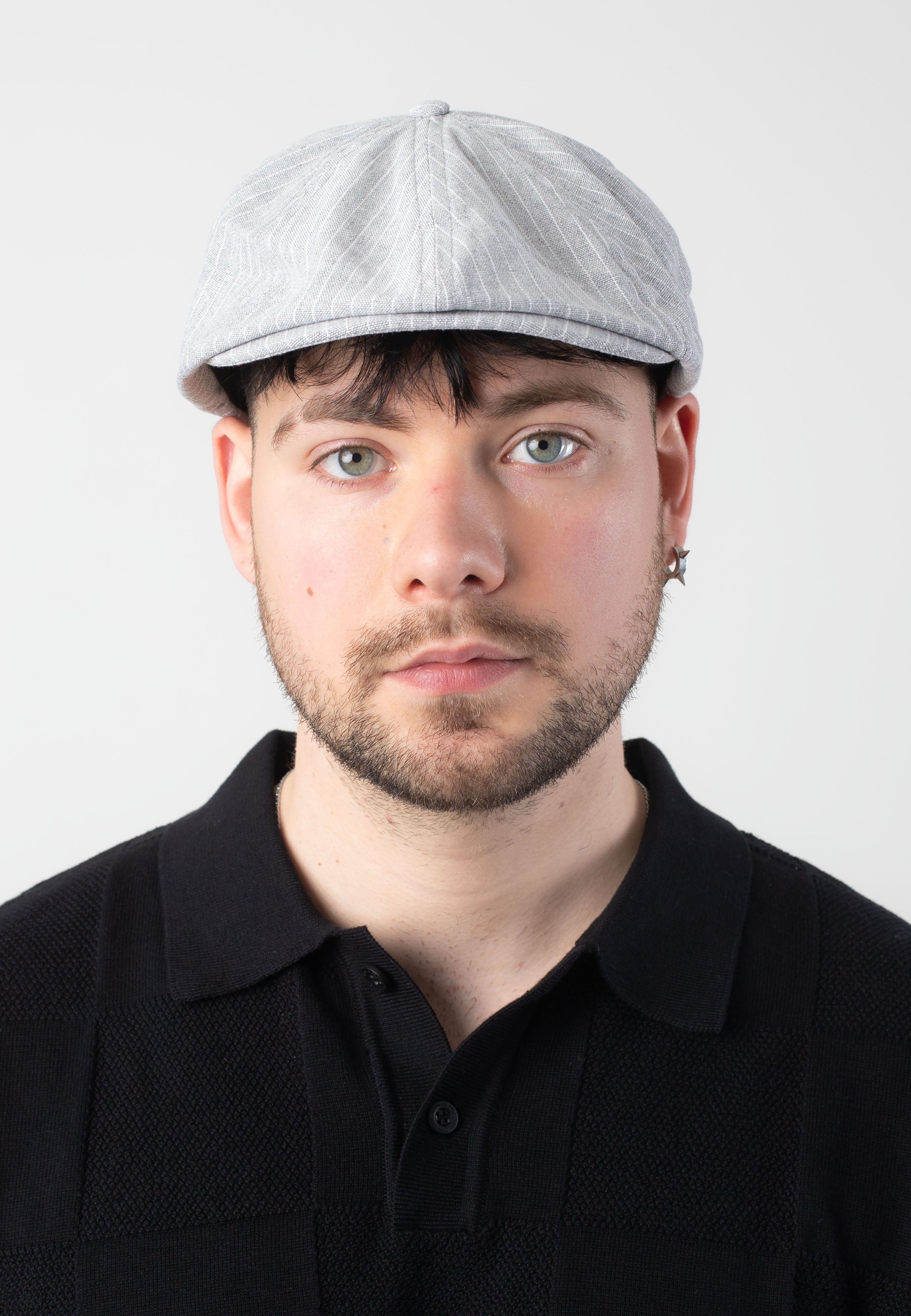 Brixton - Brood Snap Light Grey/White Stripe Chambr - Hat | Neutral-Image