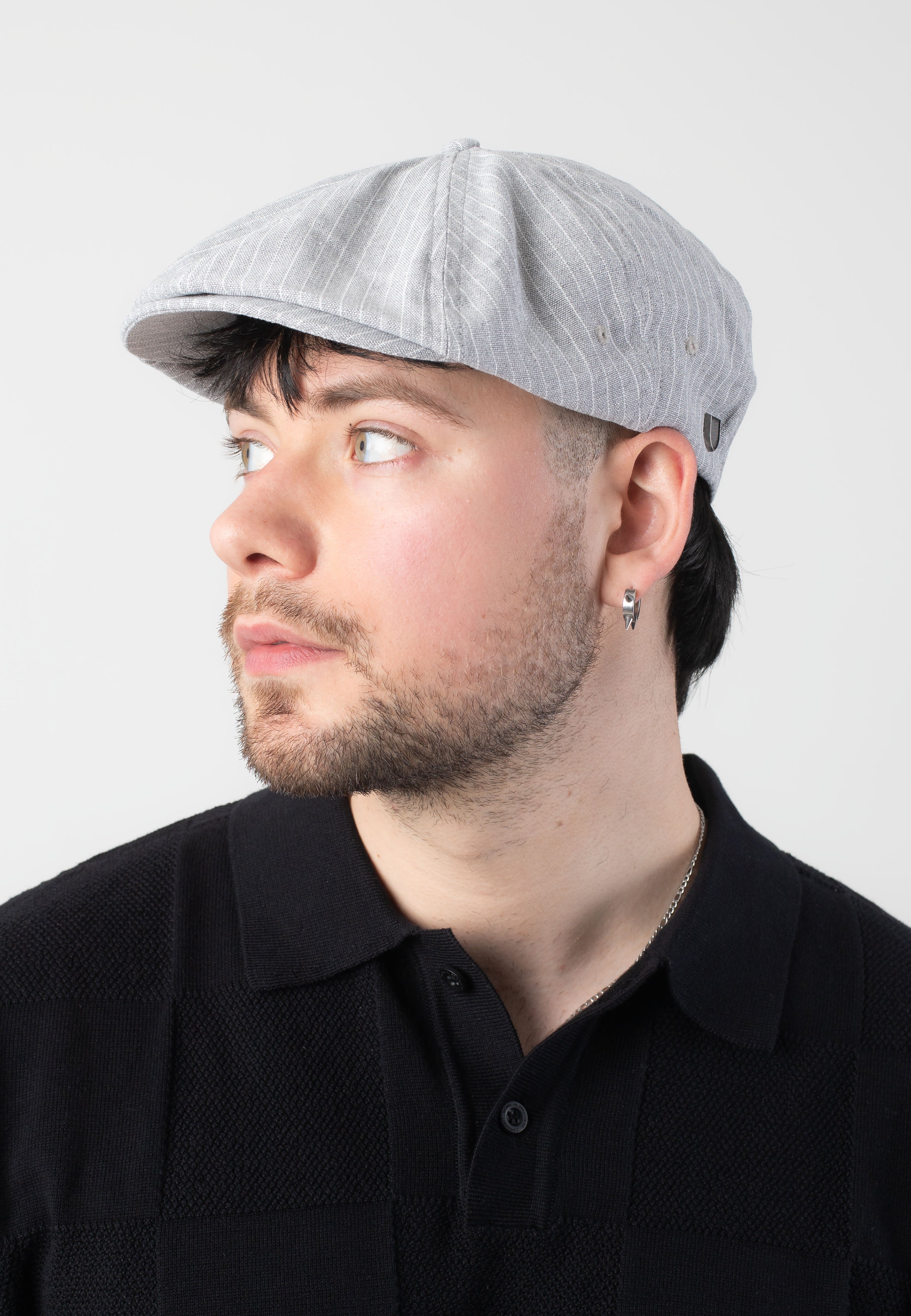 Brixton - Brood Snap Light Grey/White Stripe Chambr - Hat | Neutral-Image